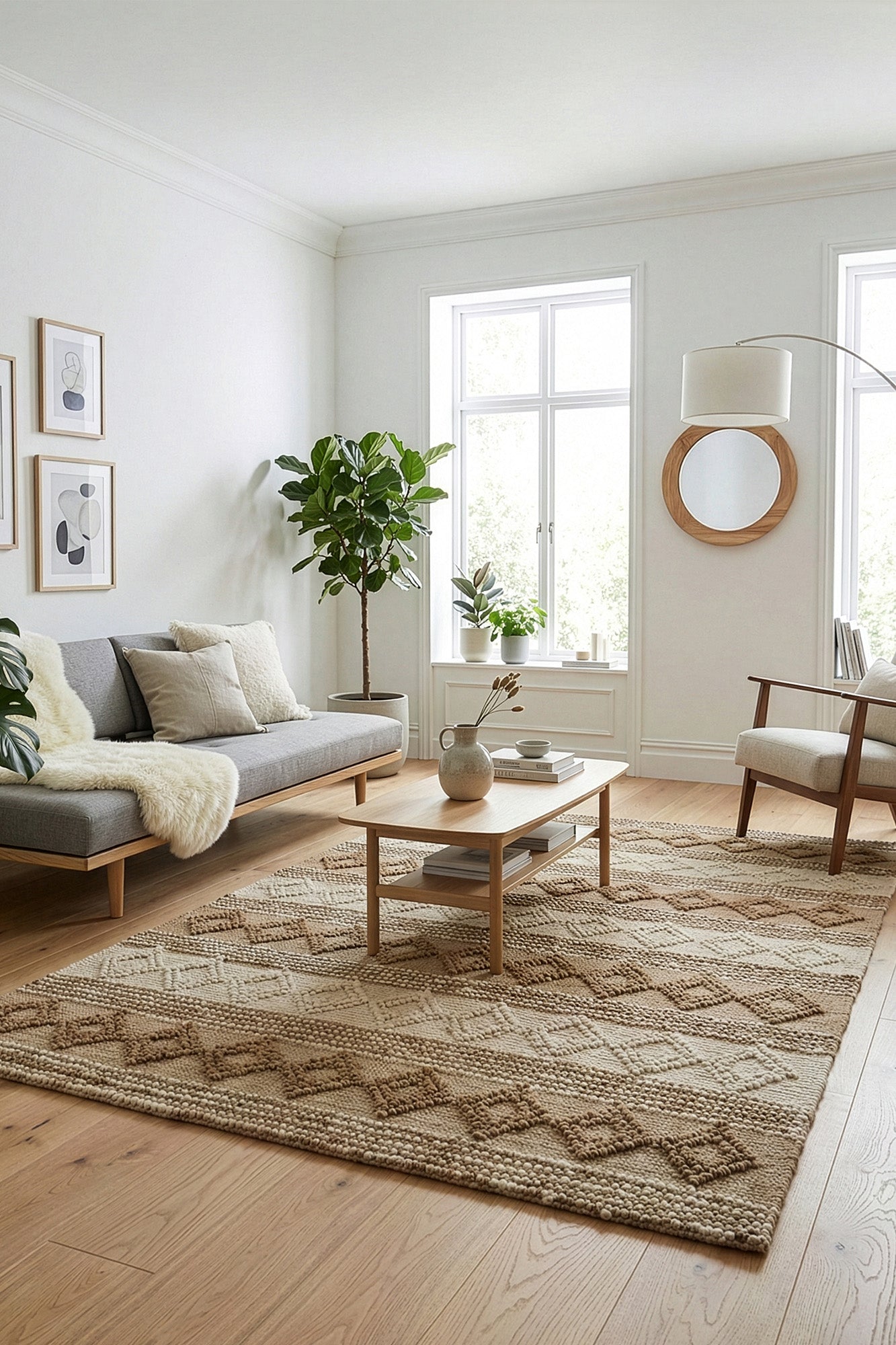 Svara 018 Natural Jüt El Dokuması Doğal Halı