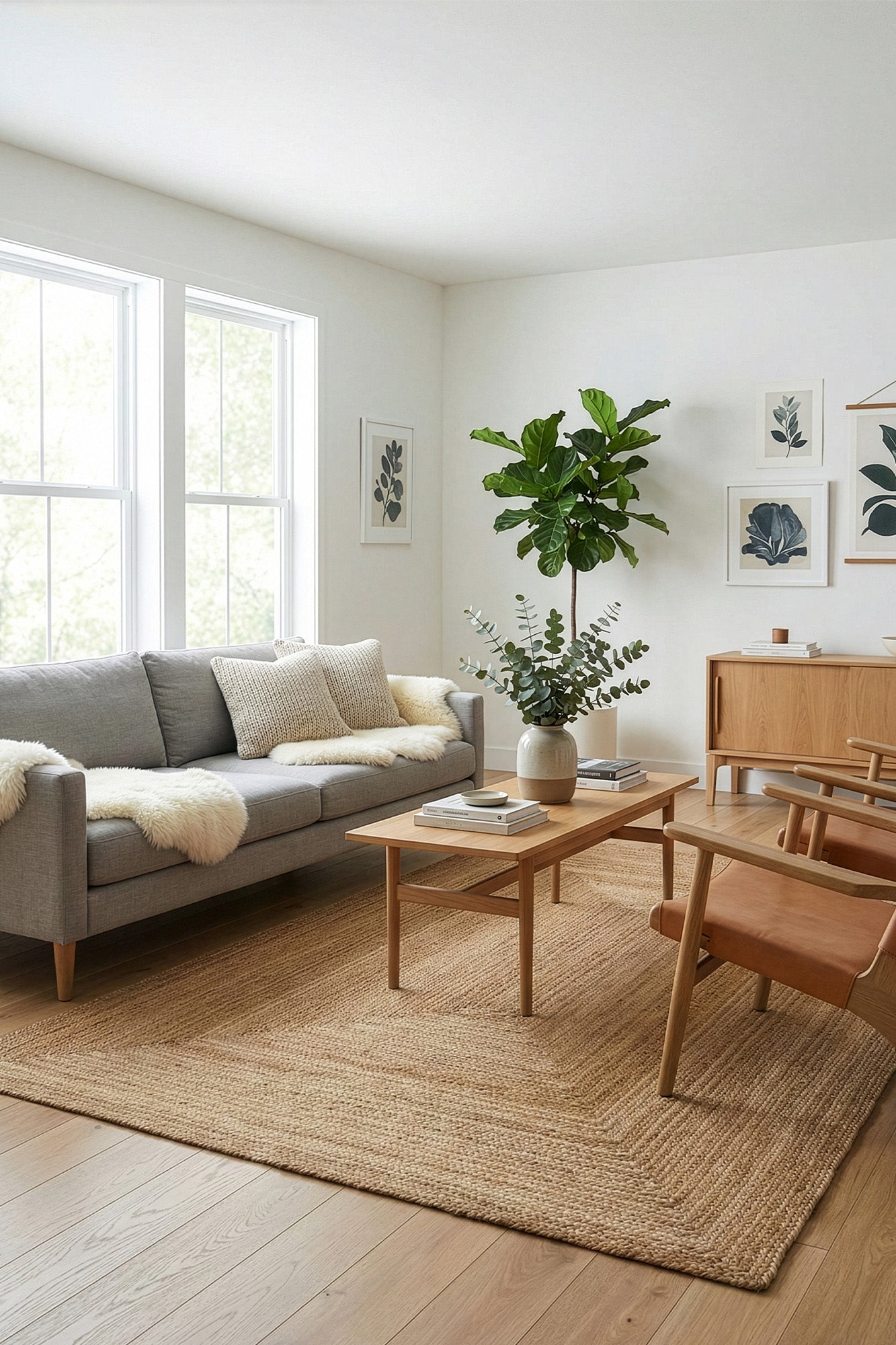 Svara 007 Natural Jüt El Dokuması Doğal Halı