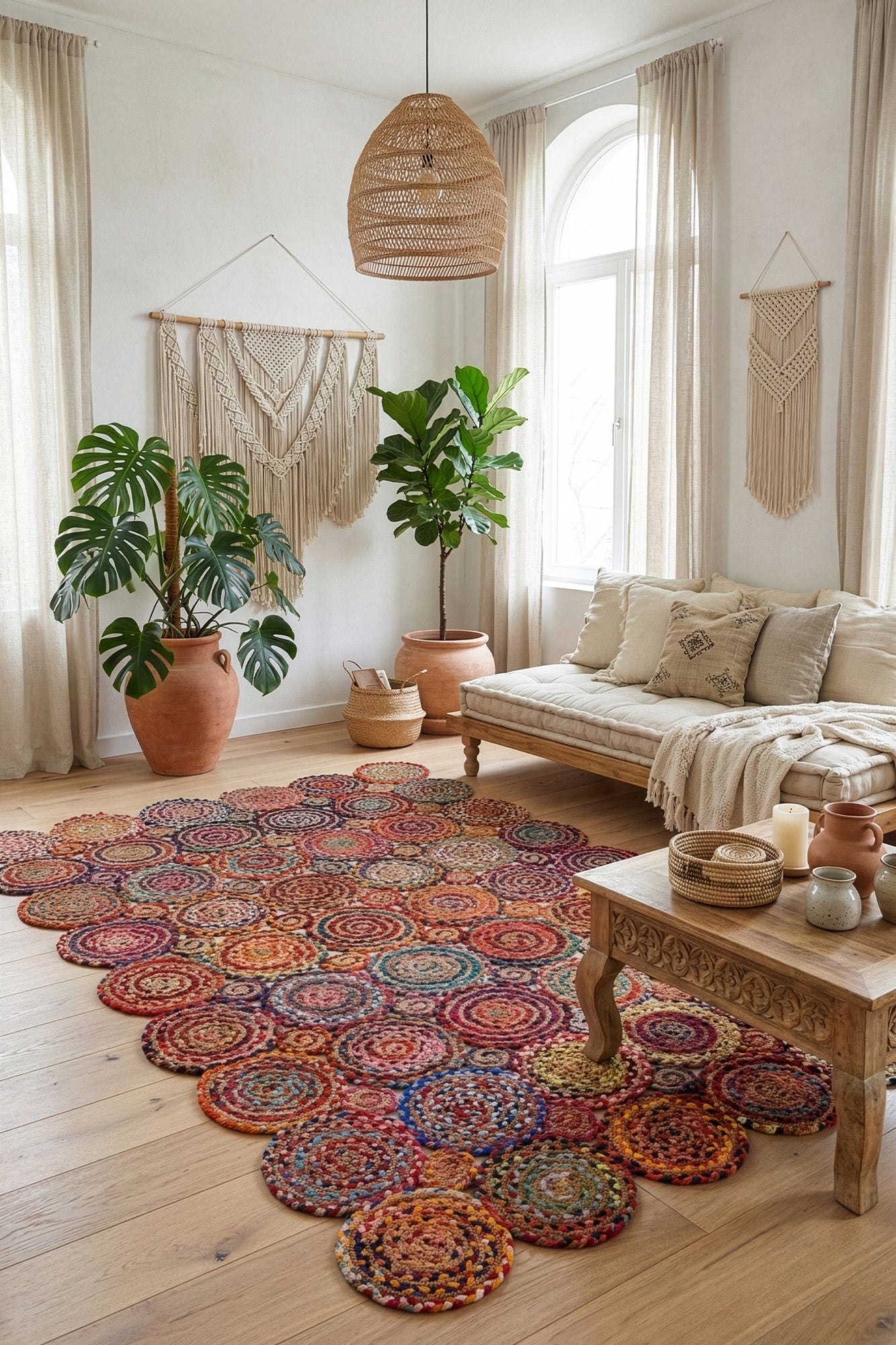 Svara 009 Multi Jüt El Dokuması Doğal Halı