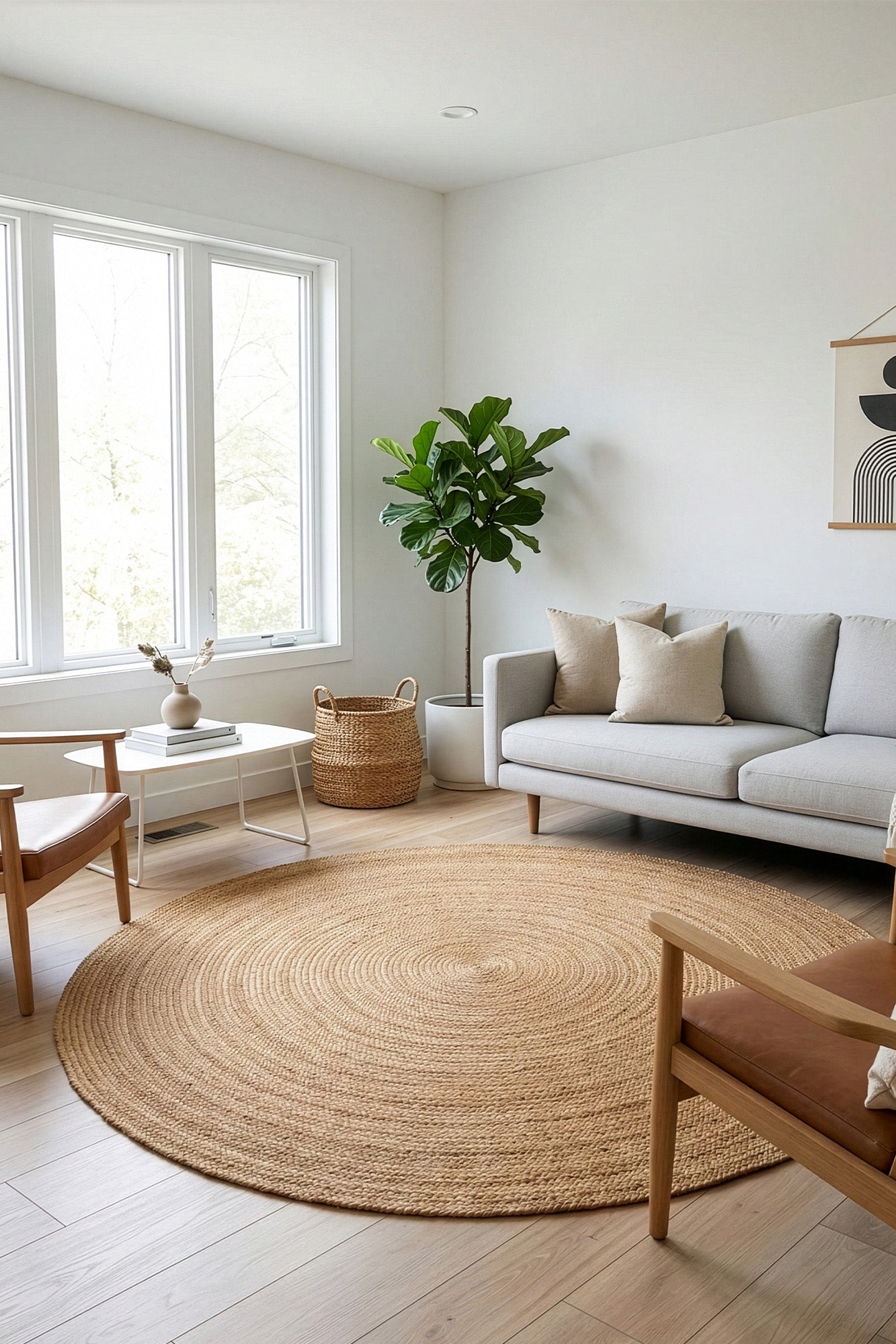 Svara 016 Natural Jüt El Dokuması Doğal  Halı