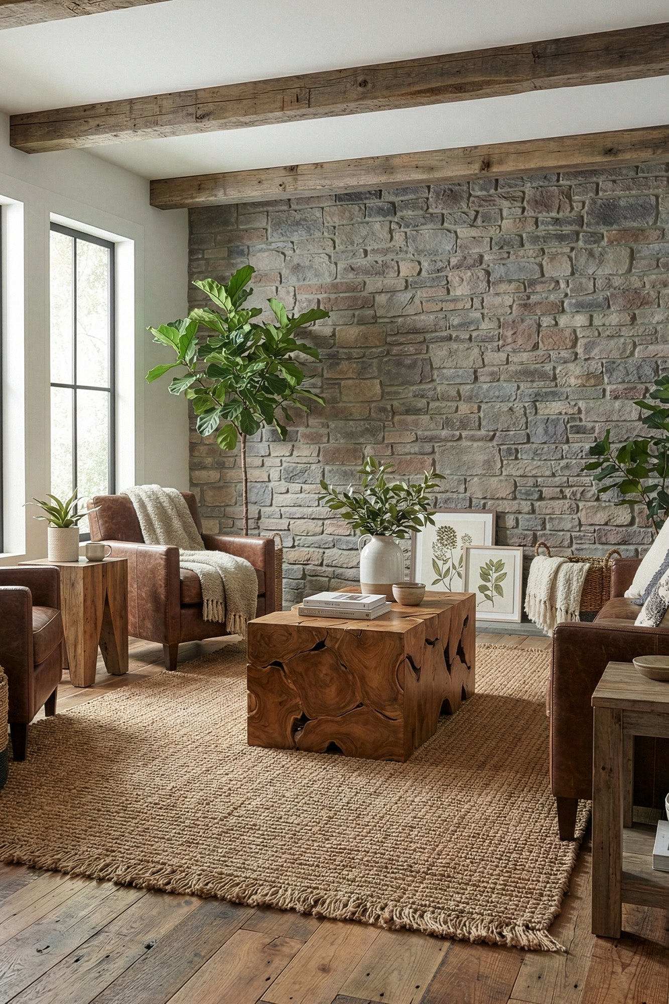 Svara 015 Natural Jüt El Dokuması Doğal Halı