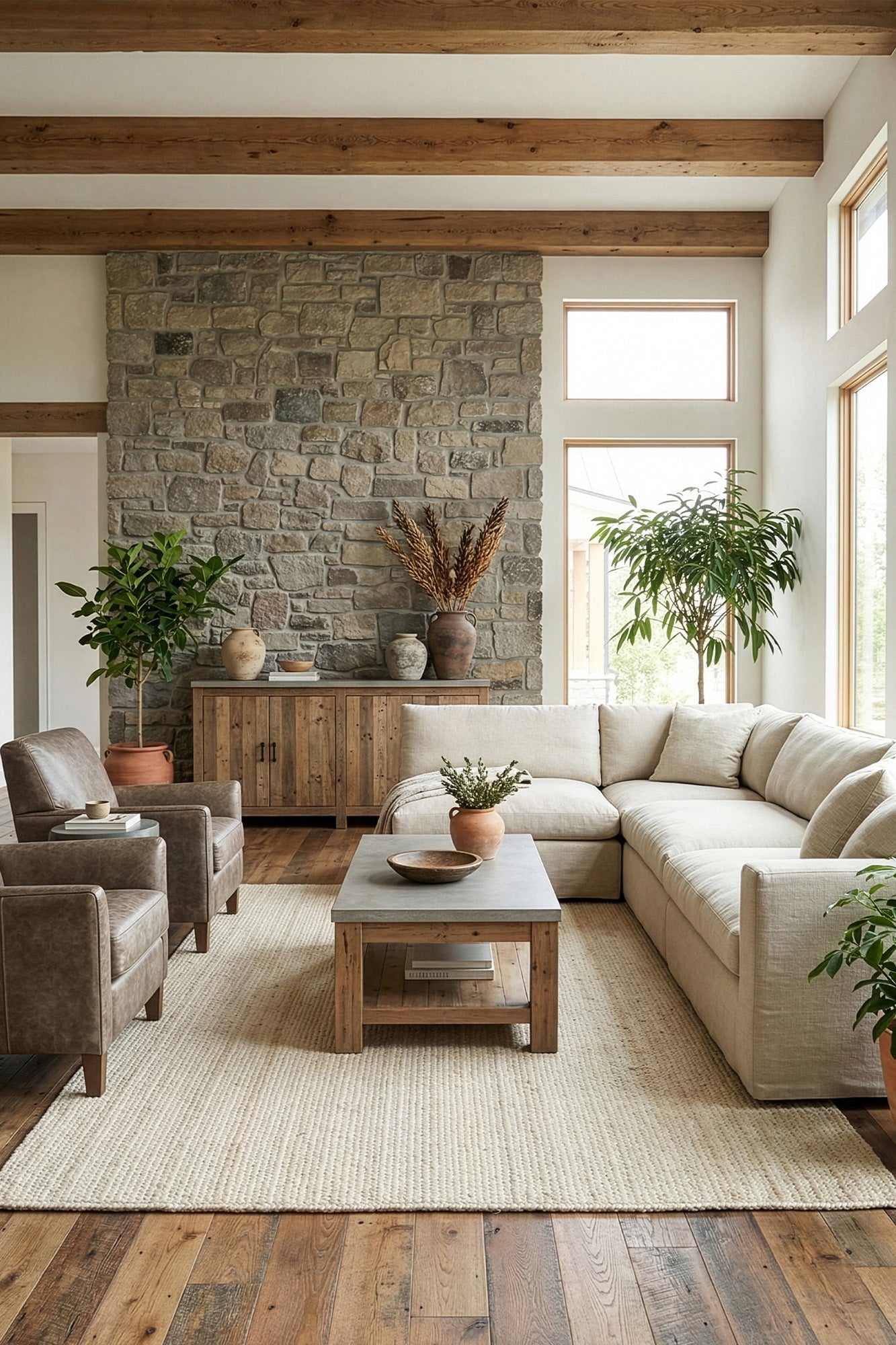 Svara 019 Natural Jüt El Dokuması Doğal Halı