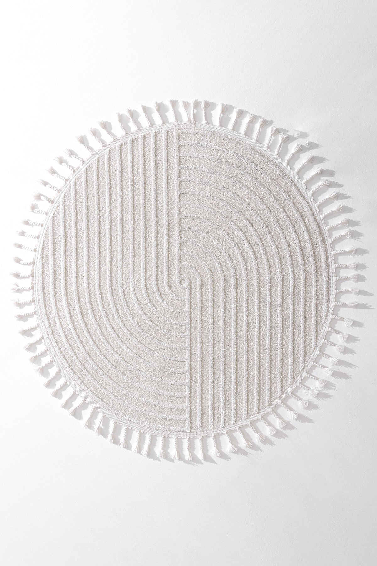 Aspen 154 Krem Yuvarlak Modern Yumuşak Minimalist Halı