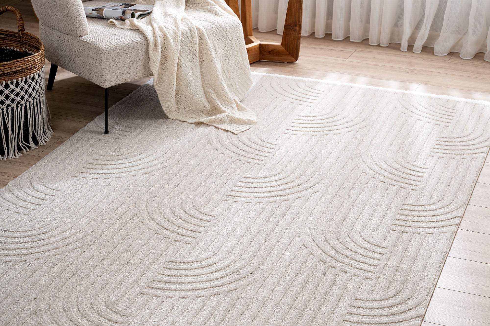 Aspen 168 Bej Modern Yumuşak Kesme Halı