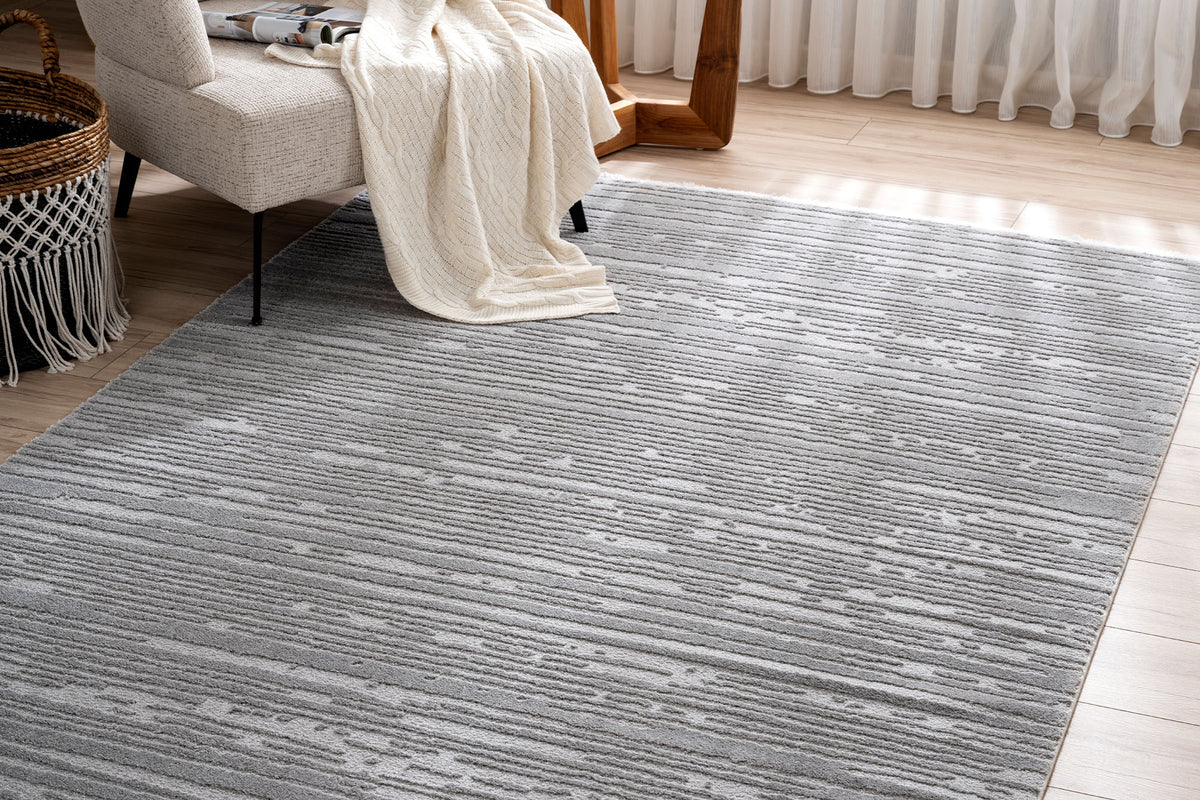 Aspen 166 Gri Modern Yumuşak Kesme Halı