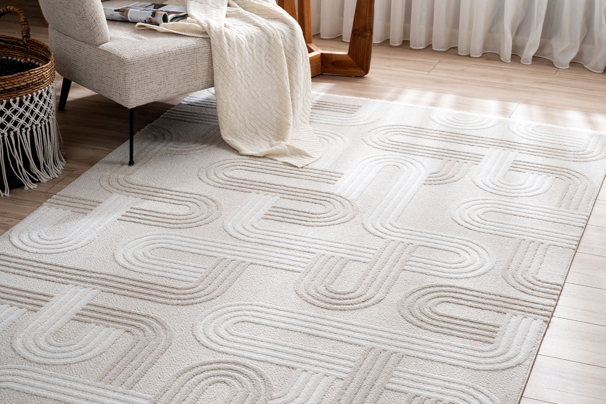 Aspen 161 Bej Modern Yumuşak Kesme Halı