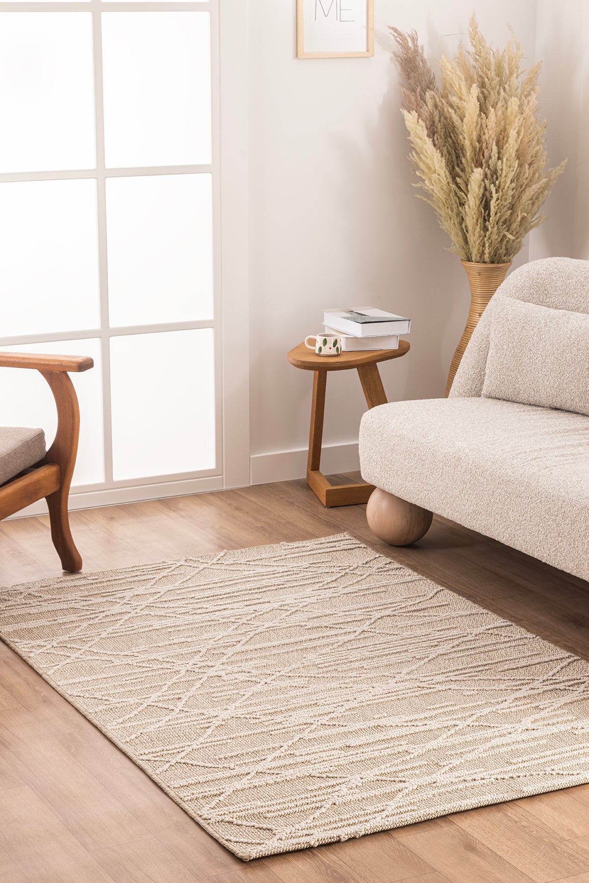 Berlin 258 Bej Krem Yumuşak Salon Halısı