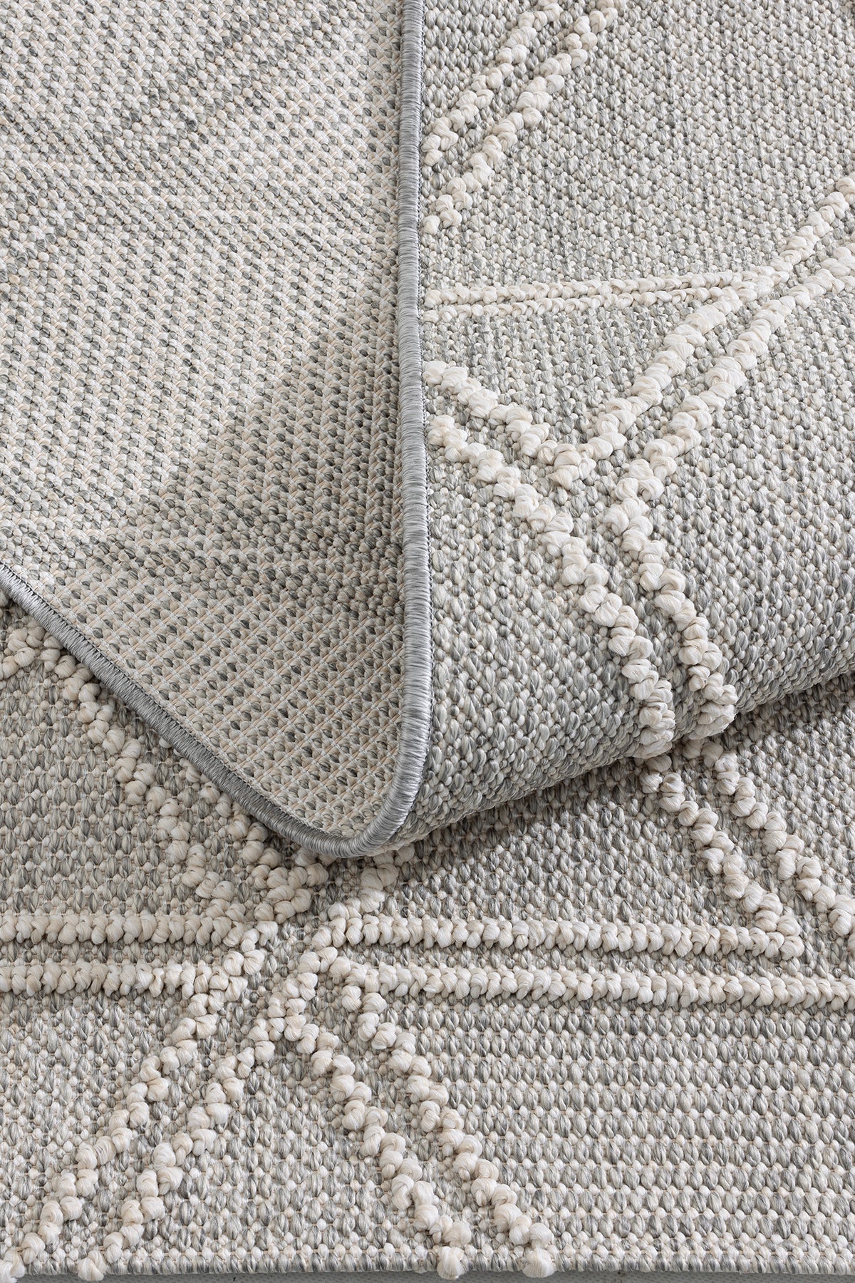 Berlin 259 Gri Krem Yumuşak Salon Halısı