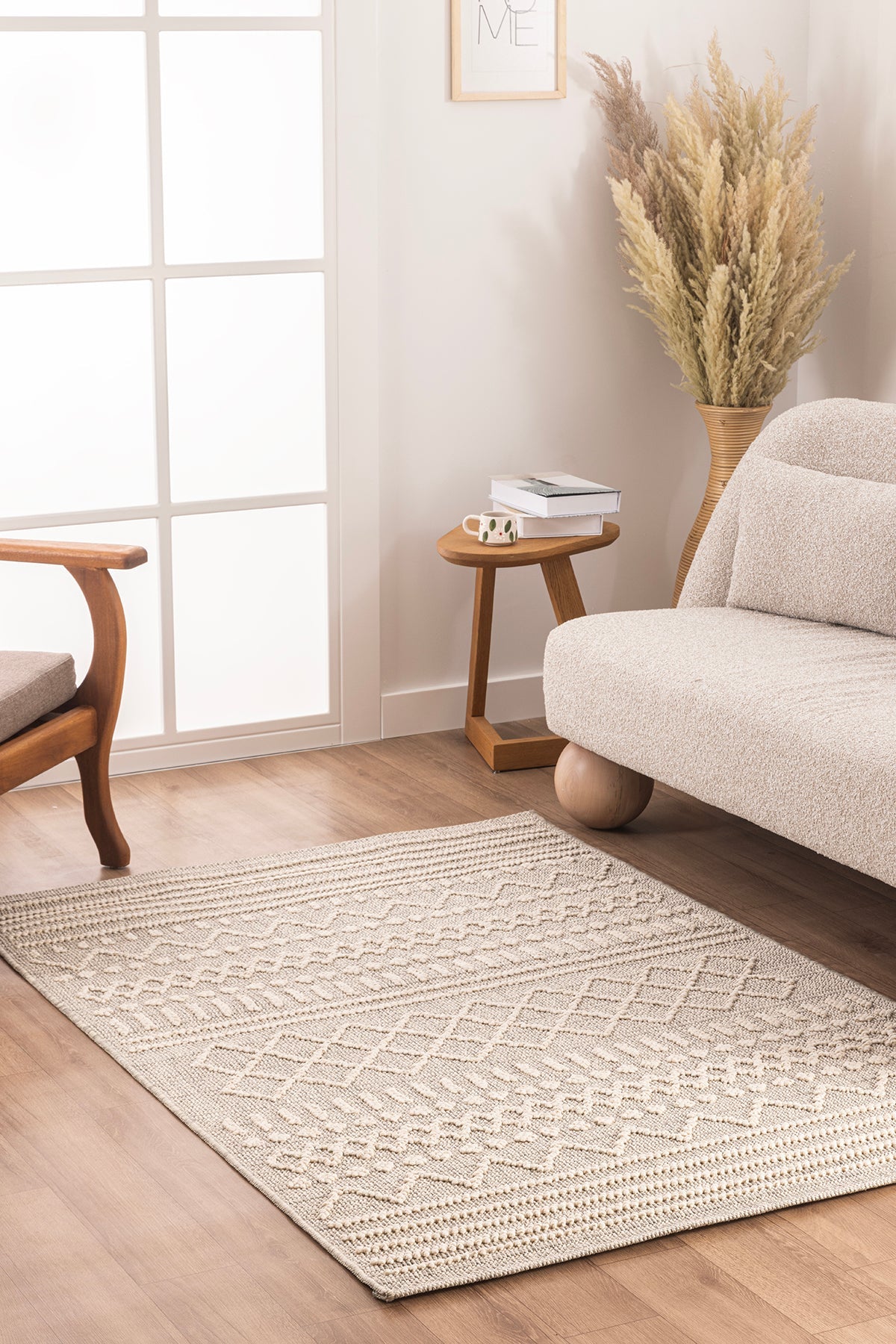 Berlin 260 Gri Krem Yumuşak Salon Halısı