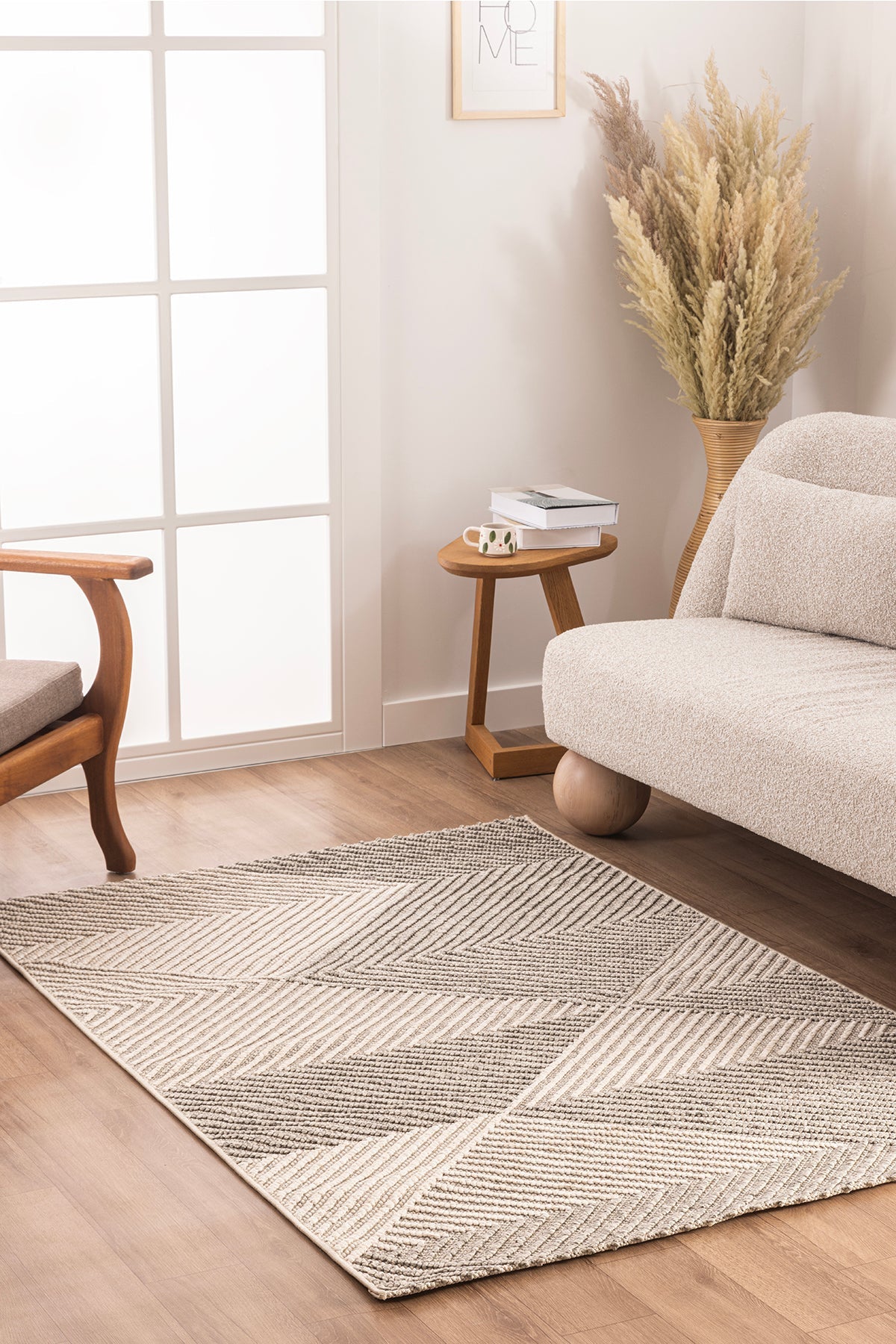 Berlin 257 Krem Gri Yumuşak Salon Halısı