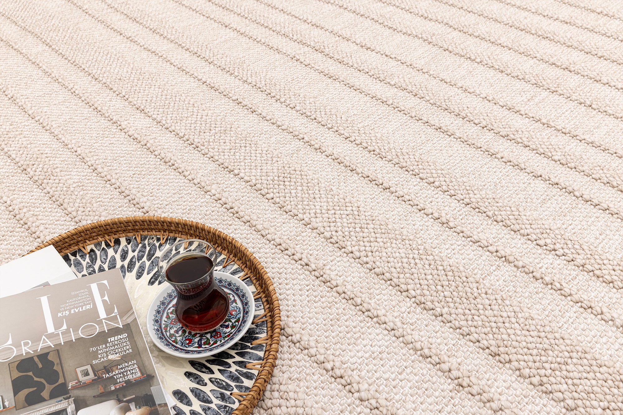 Berlin 252 Vizon Krem Yumuşak Salon Halısı