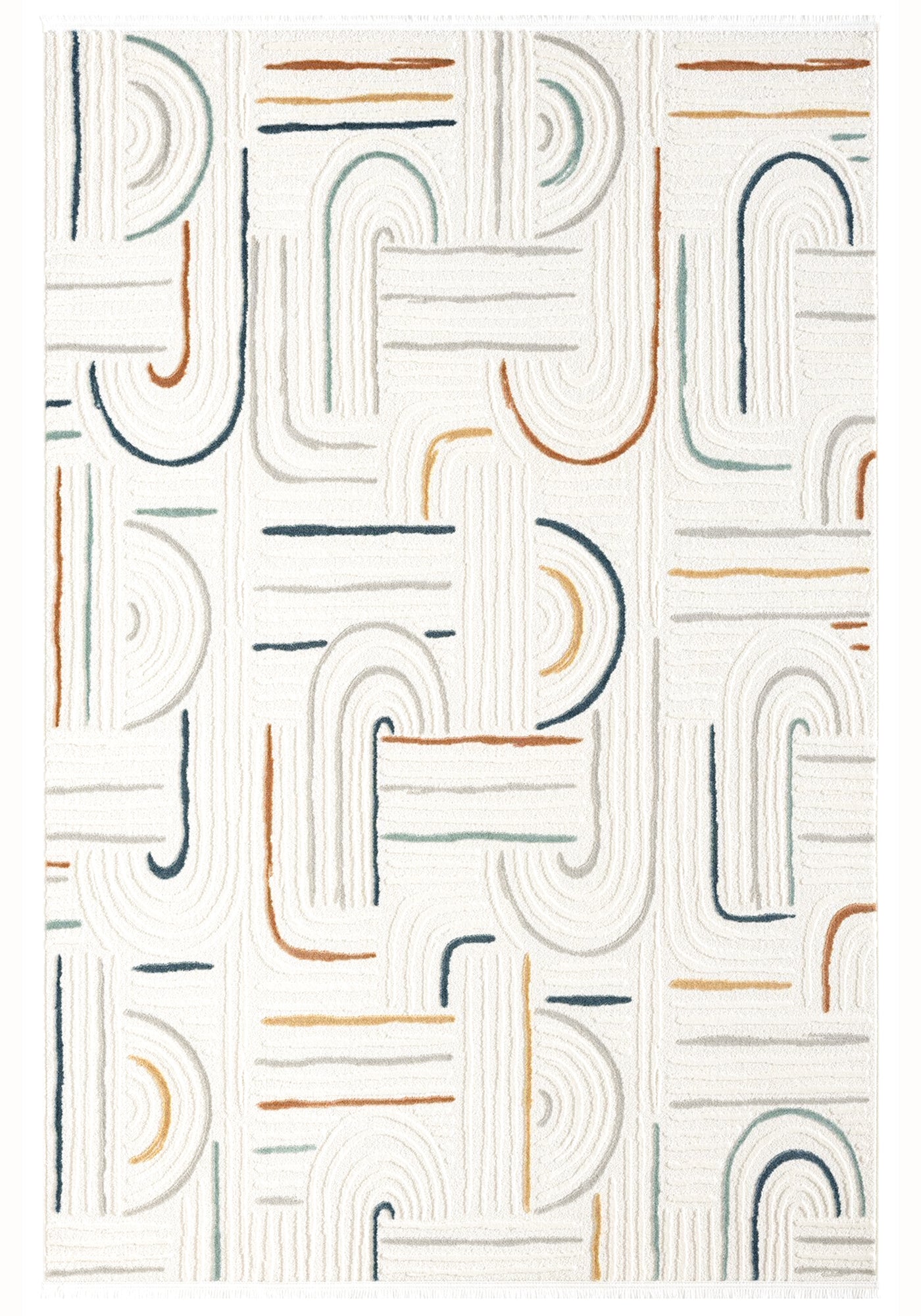 Maya 943 Renkli İskandinav Yumuşak Geometrik Kesme Halı