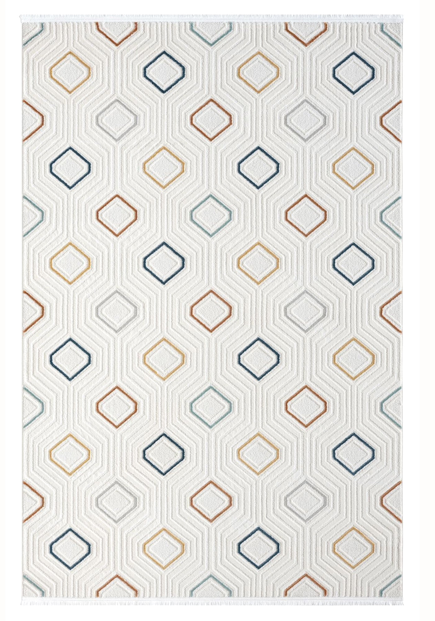 Maya 948 Renkli İskandinav Yumuşak Geometrik Kesme Halı