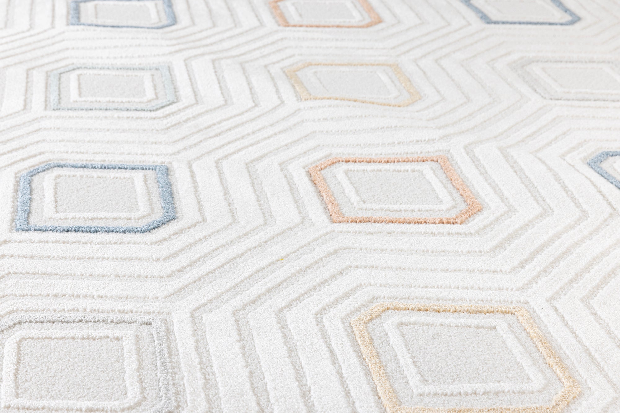 Maya 948 Renkli İskandinav Yumuşak Geometrik Kesme Halı