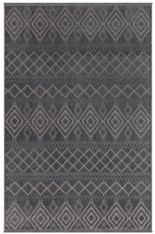 Elya 622 Antrasit Makinede Yıkanabilir Kaymaz Taban Kilim Halı