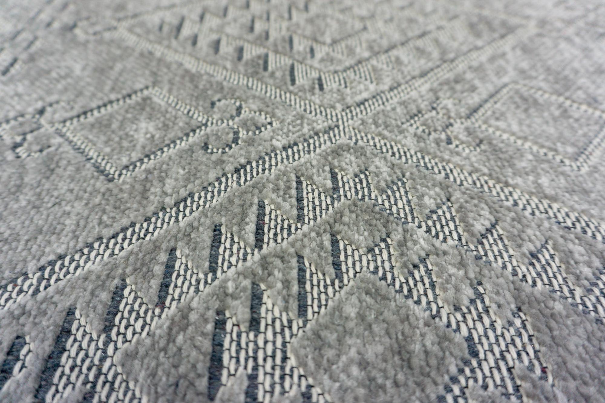 Elya 622 Gri Makinede Yıkanabilir Kaymaz Taban Kilim Halı