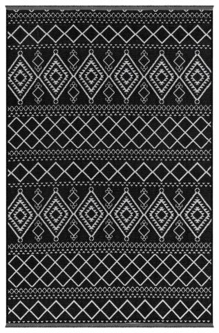 Elya 622 Siyah Makinede Yıkanabilir Kaymaz Taban Kilim Halı