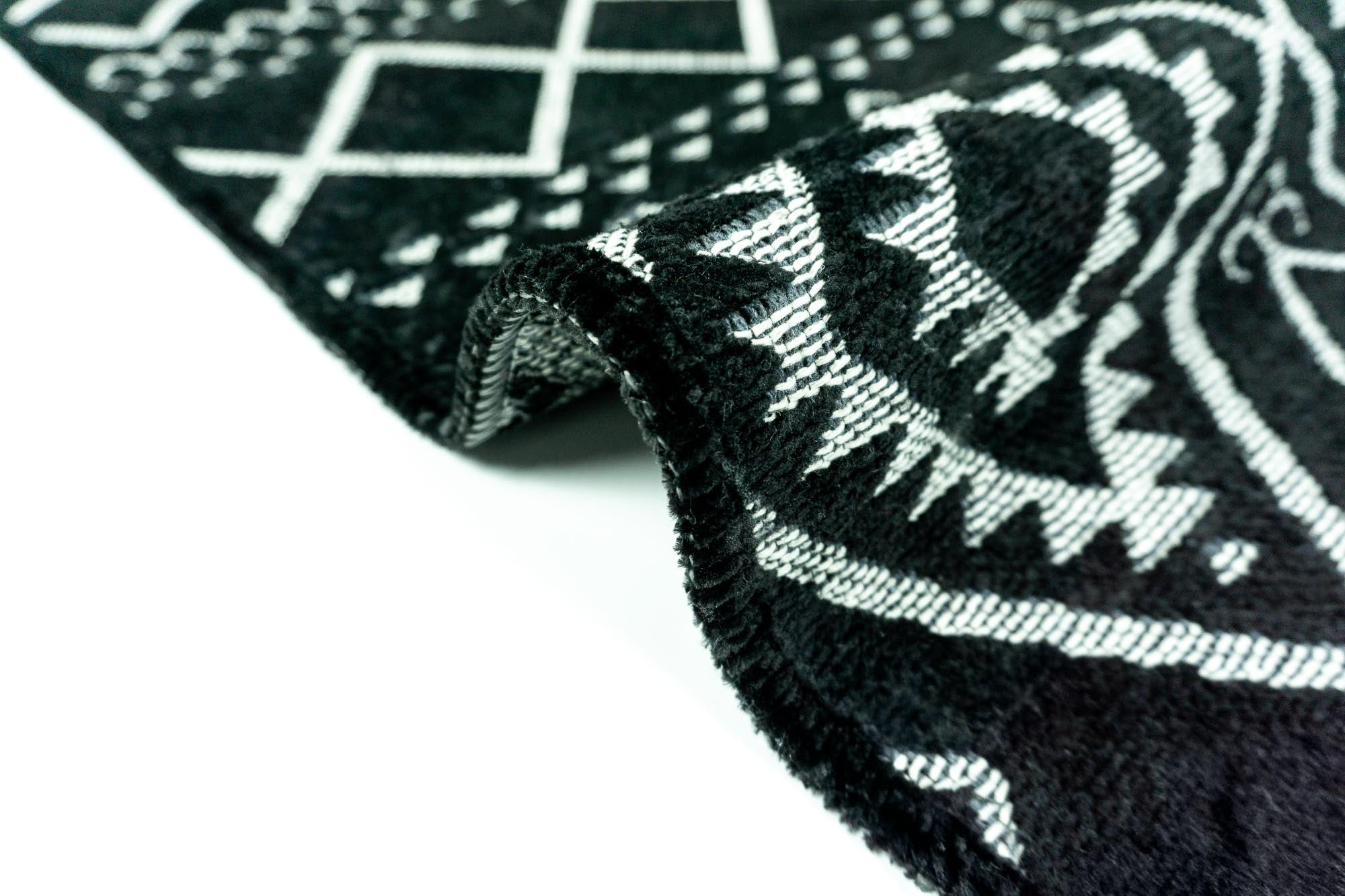 Elya 622 Siyah Makinede Yıkanabilir Kaymaz Taban Kilim Halı