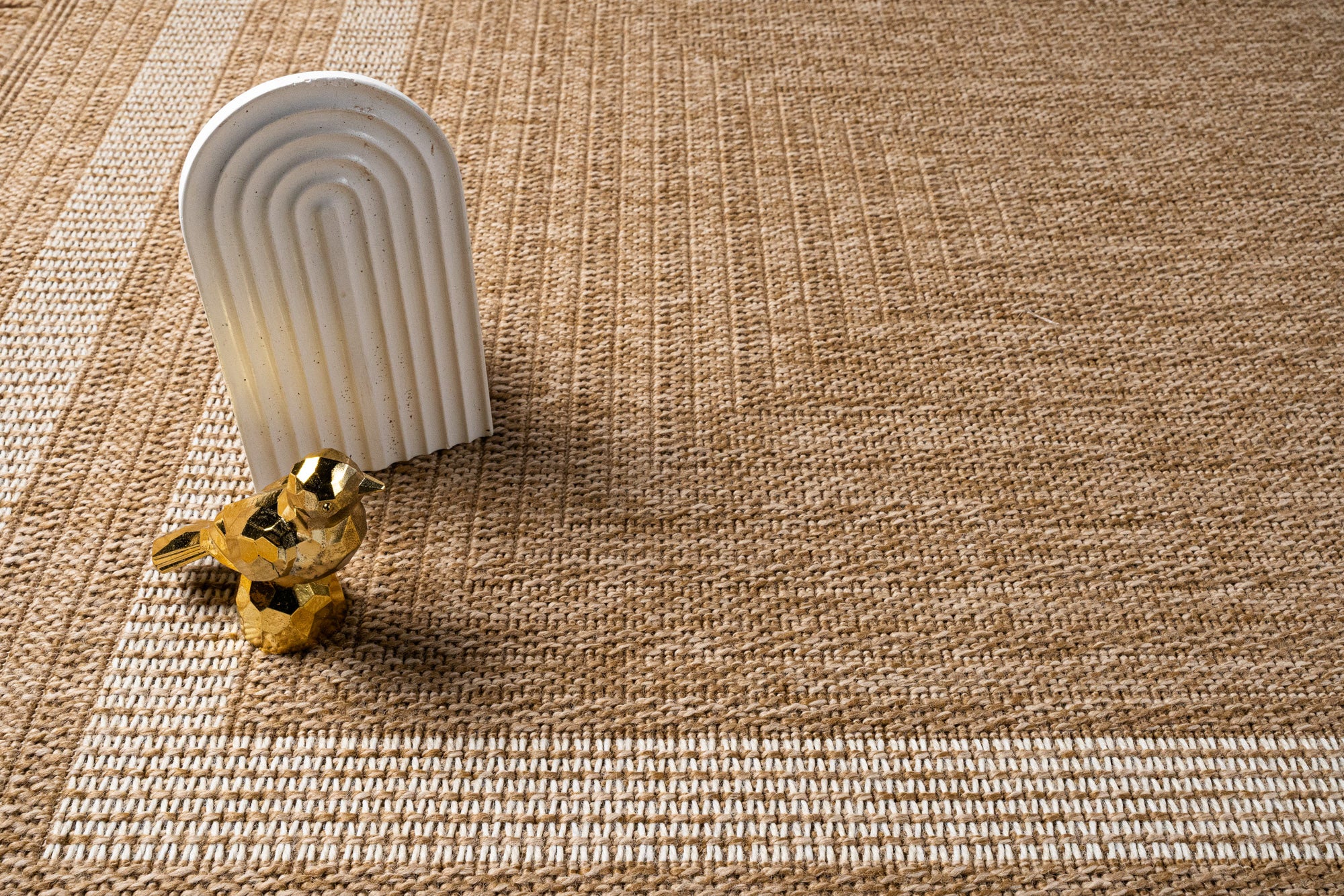 Giza 717 Beyaz Hasır Dokulu Modern Sisal Halı