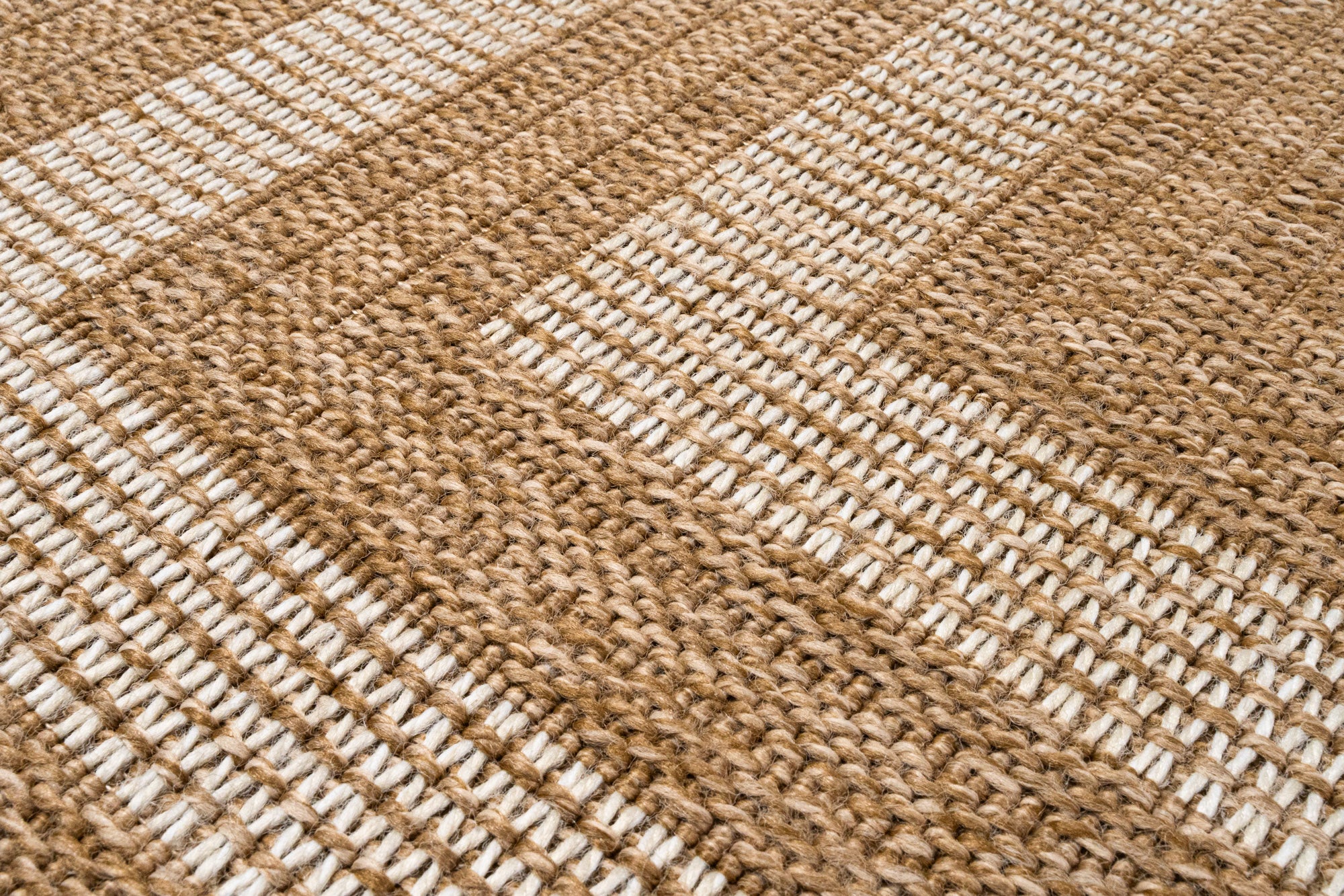 Giza 717 Beyaz Hasır Dokulu Modern Sisal Halı