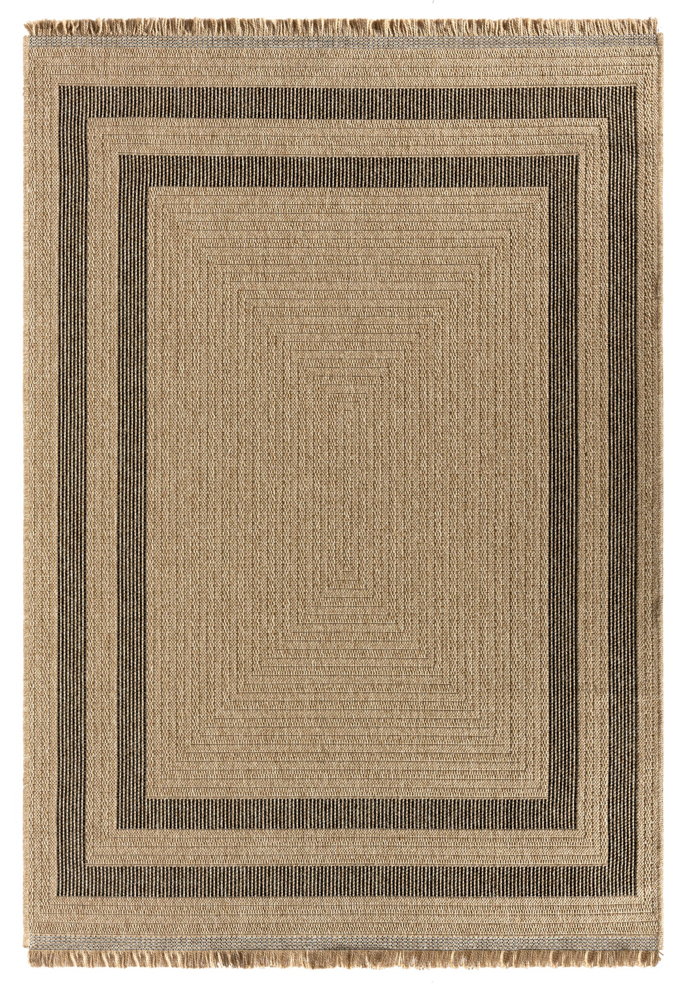 Giza 717 Siyah Hasır Dokulu Modern Sisal Halı