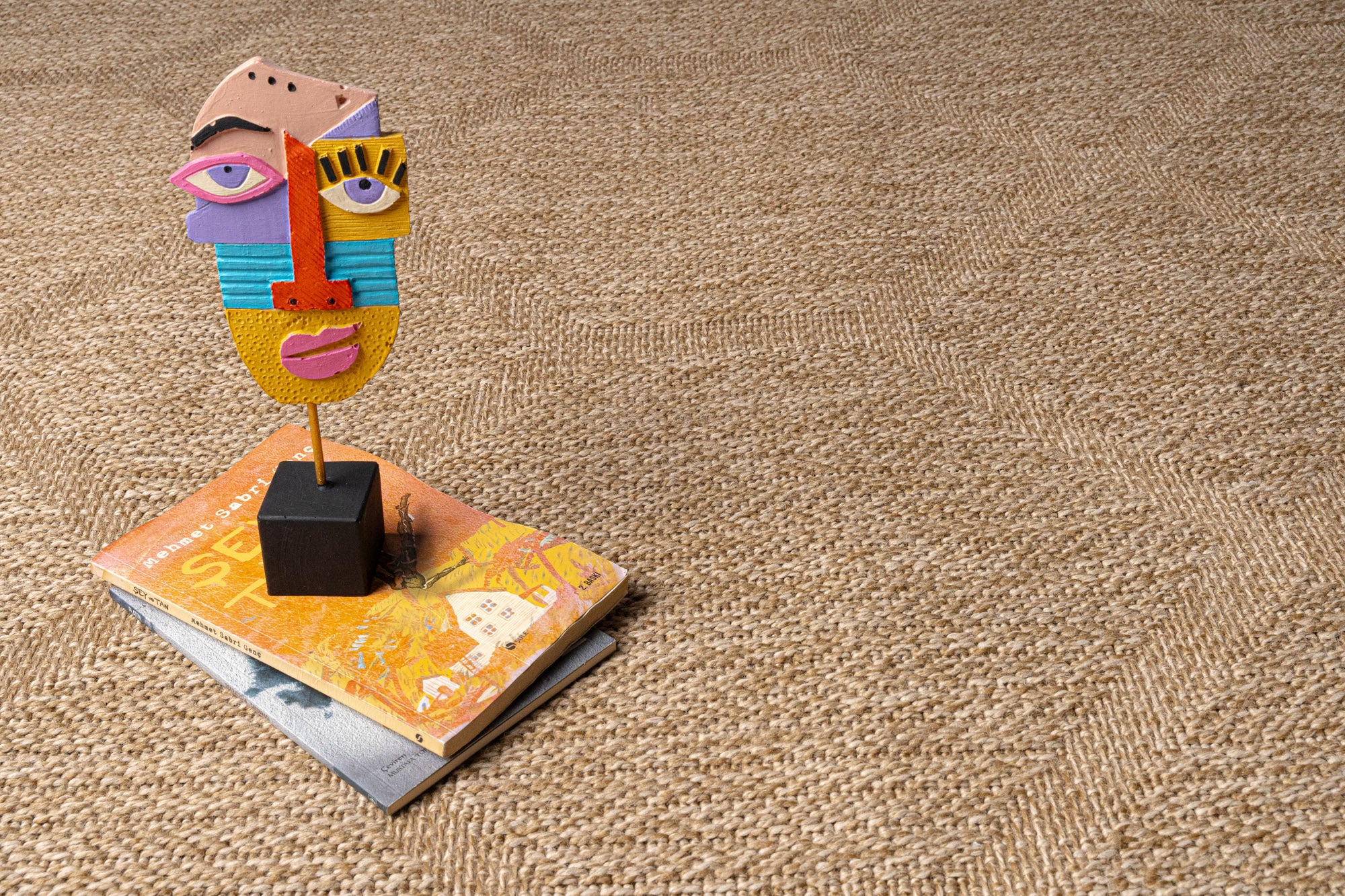 Giza 718 Bej Hasır Dokulu Sisal Kesme Halı