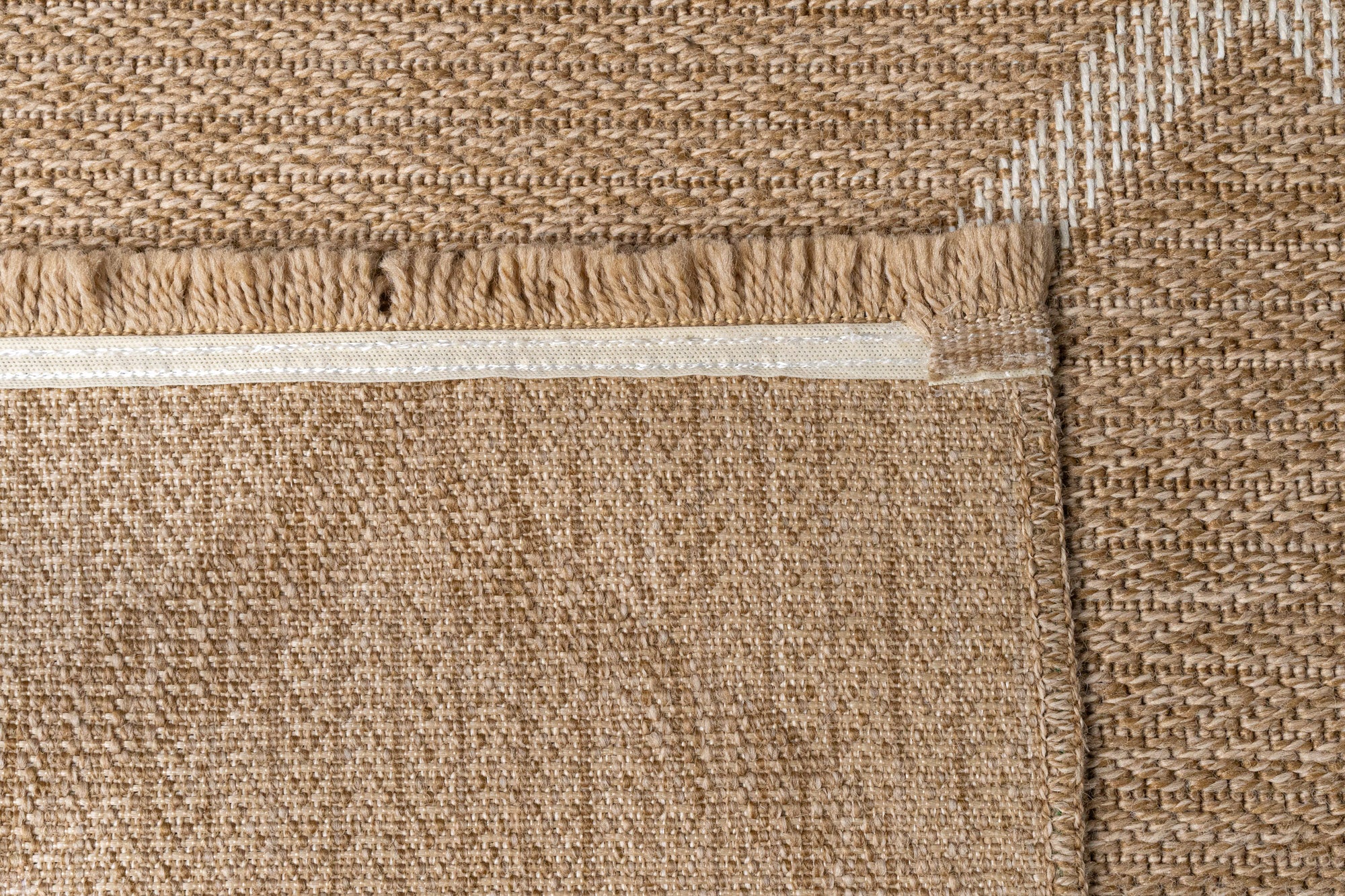 Giza 718 Beyaz Hasır Dokulu Sisal Kesme Halı