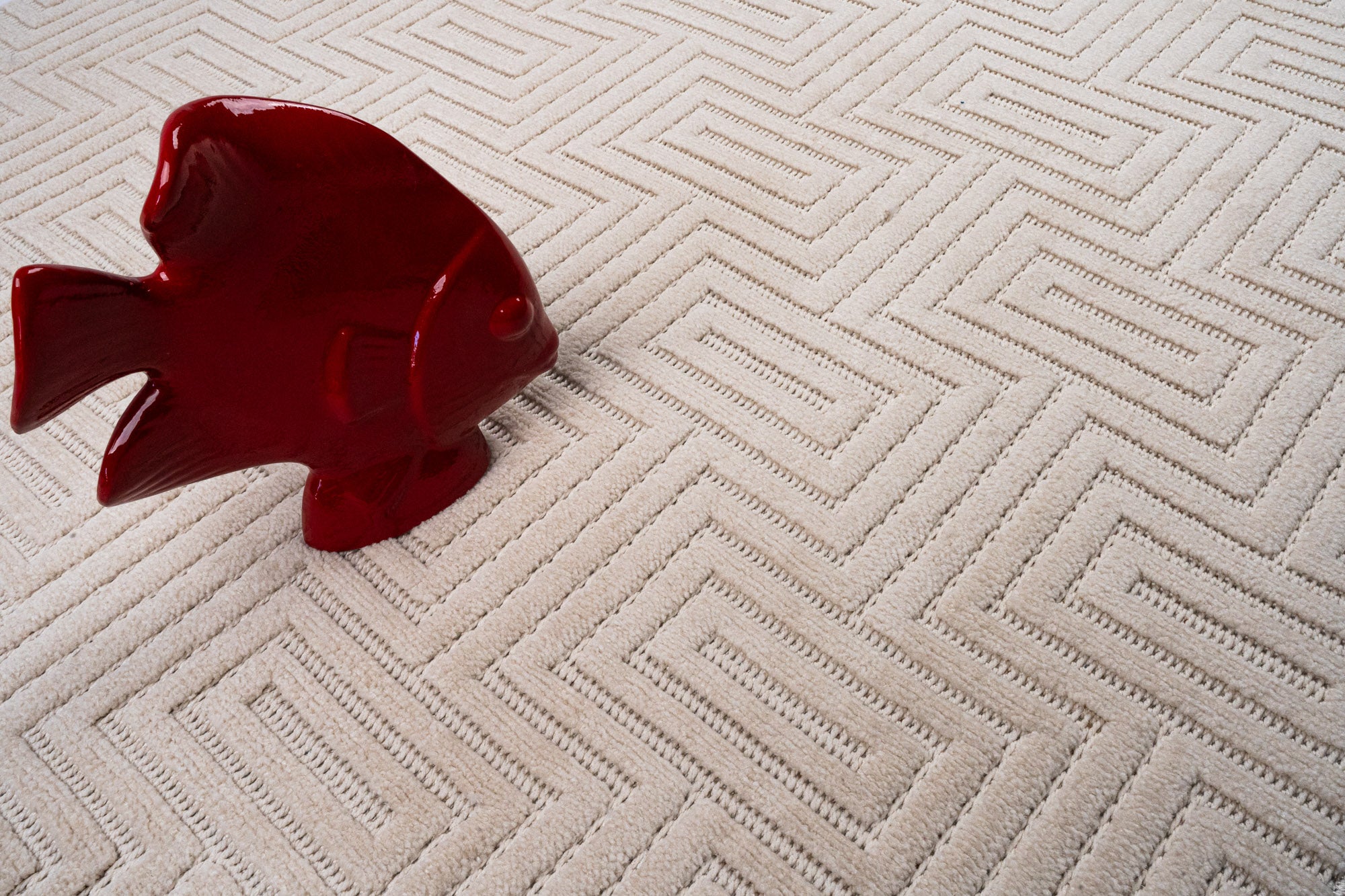 Lizbon 844 Bej Modern Kesme Salon Halısı