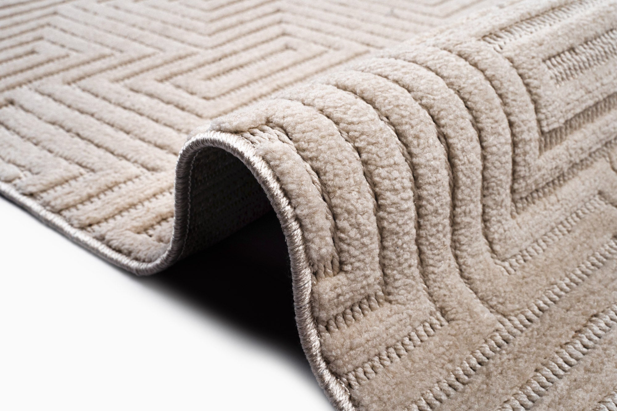 Lizbon 844 Bej Modern Kesme Salon Halısı