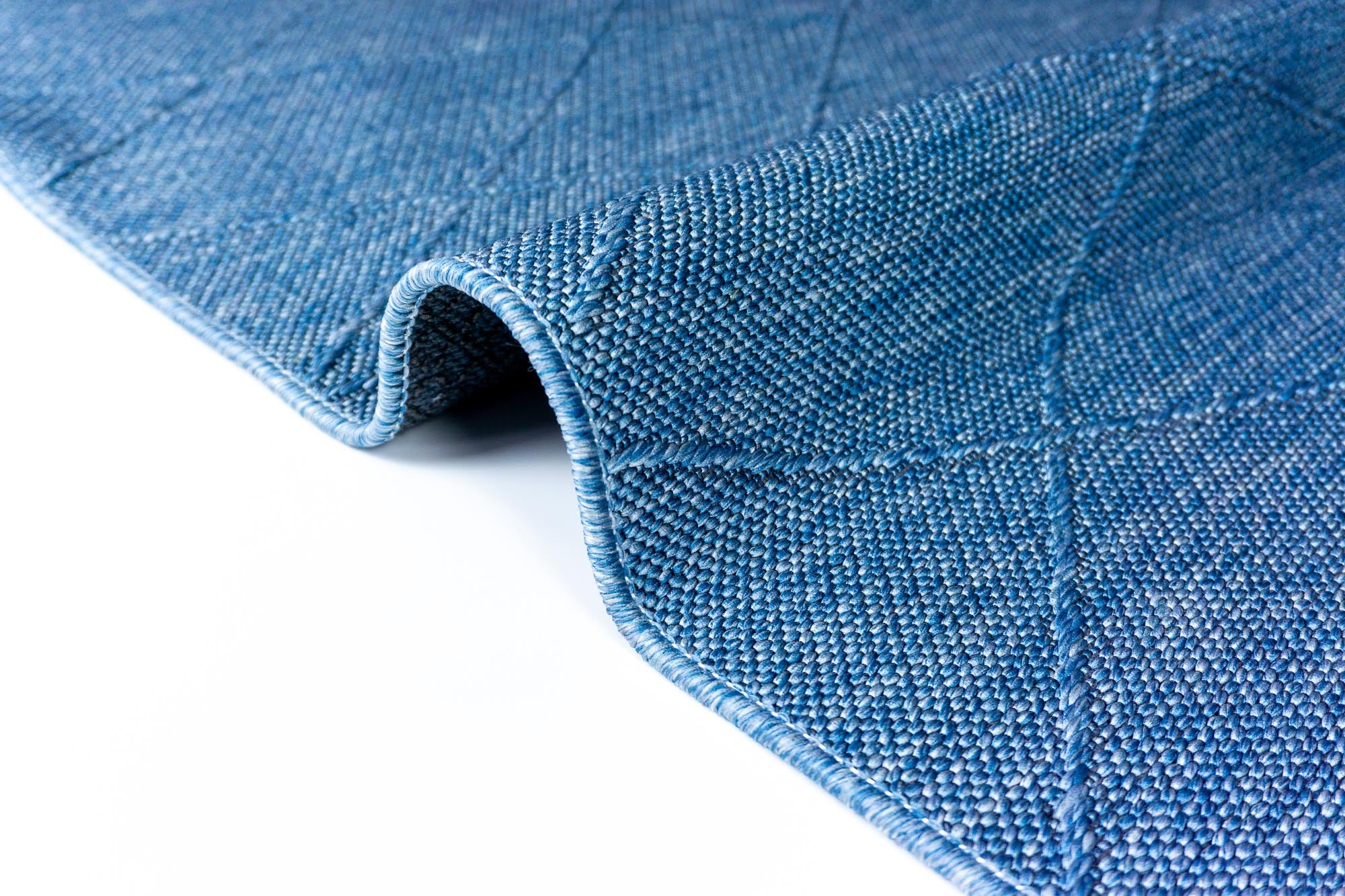 Mila 421 Mavi Makinede Yıkanabilir Kaymaz Taban Kilim Halı