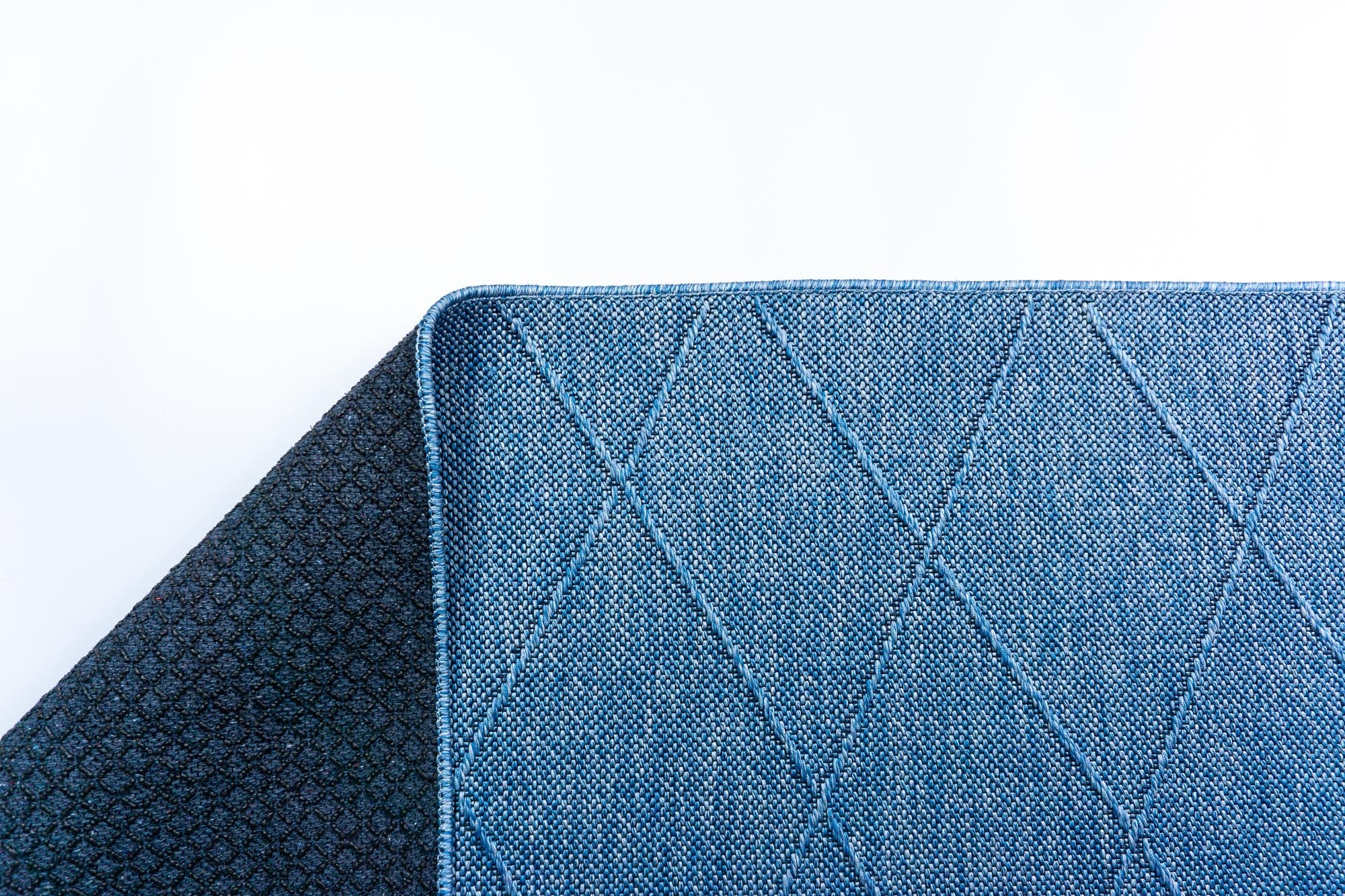 Mila 421 Mavi Makinede Yıkanabilir Kaymaz Taban Kilim Halı