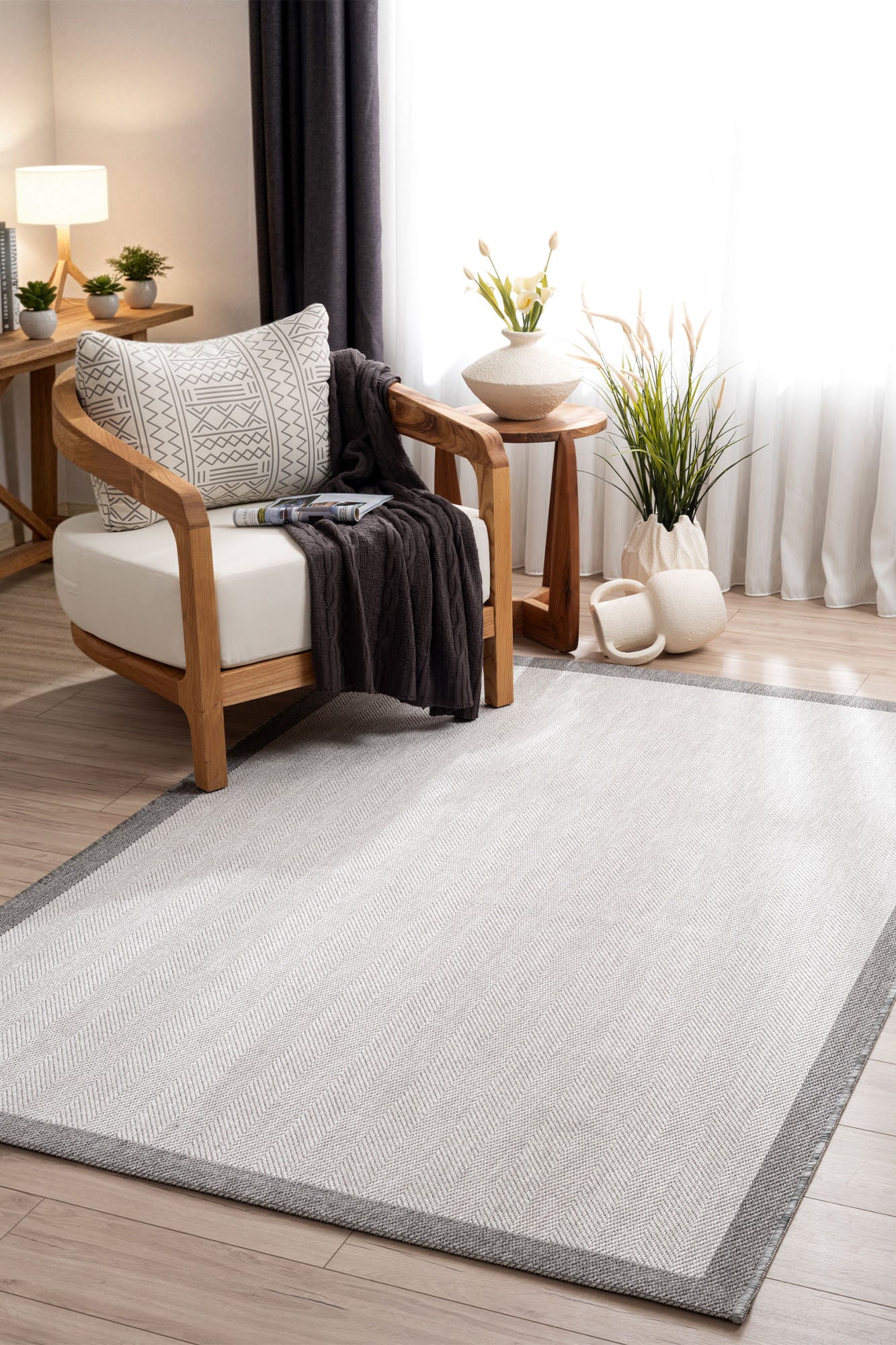 Santorini Soft 125 Gri Antrasit Modern Yıkanabilir Halı