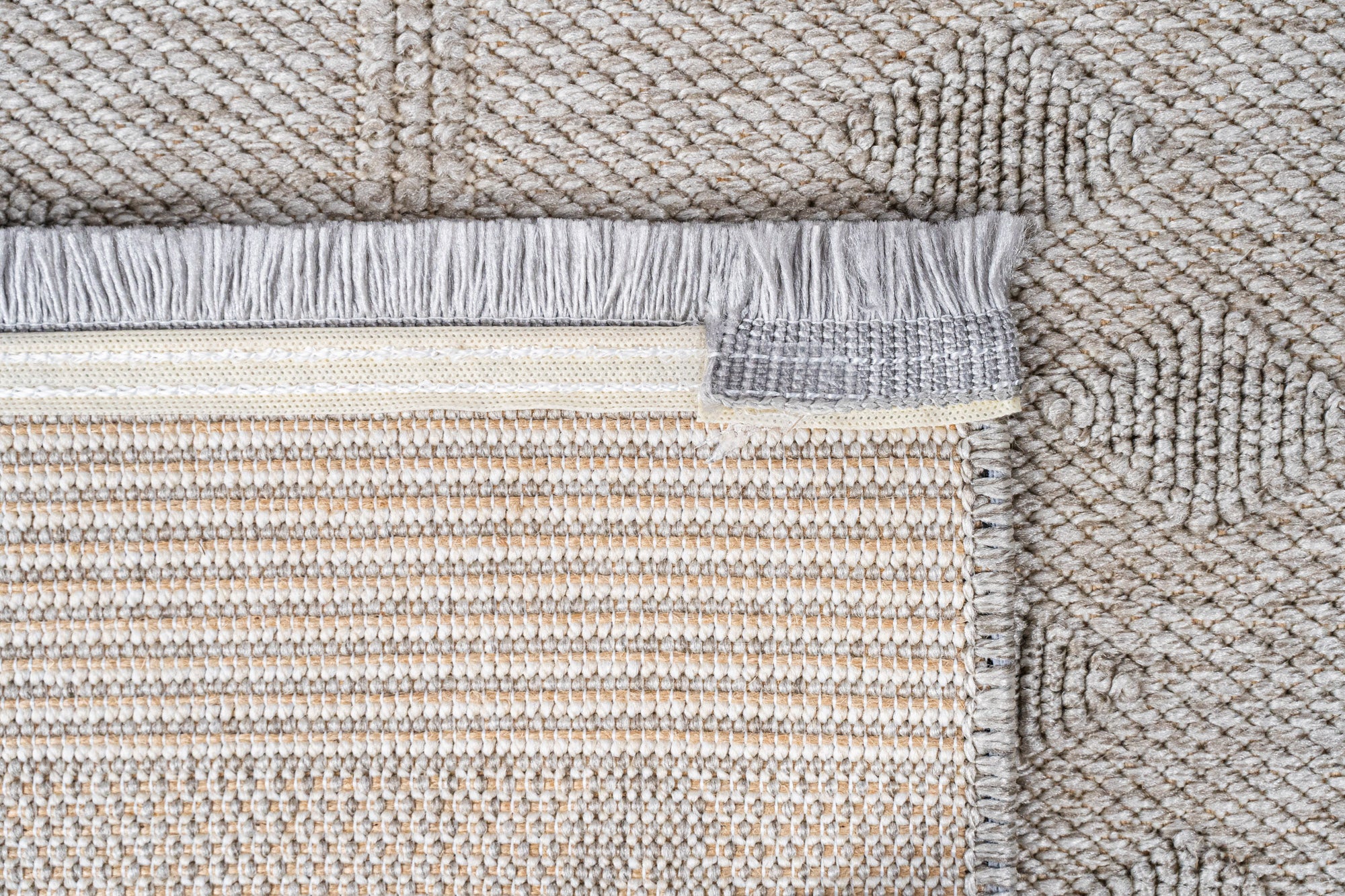 Nepal 422 Gri Modern Sisal Kesme Halı