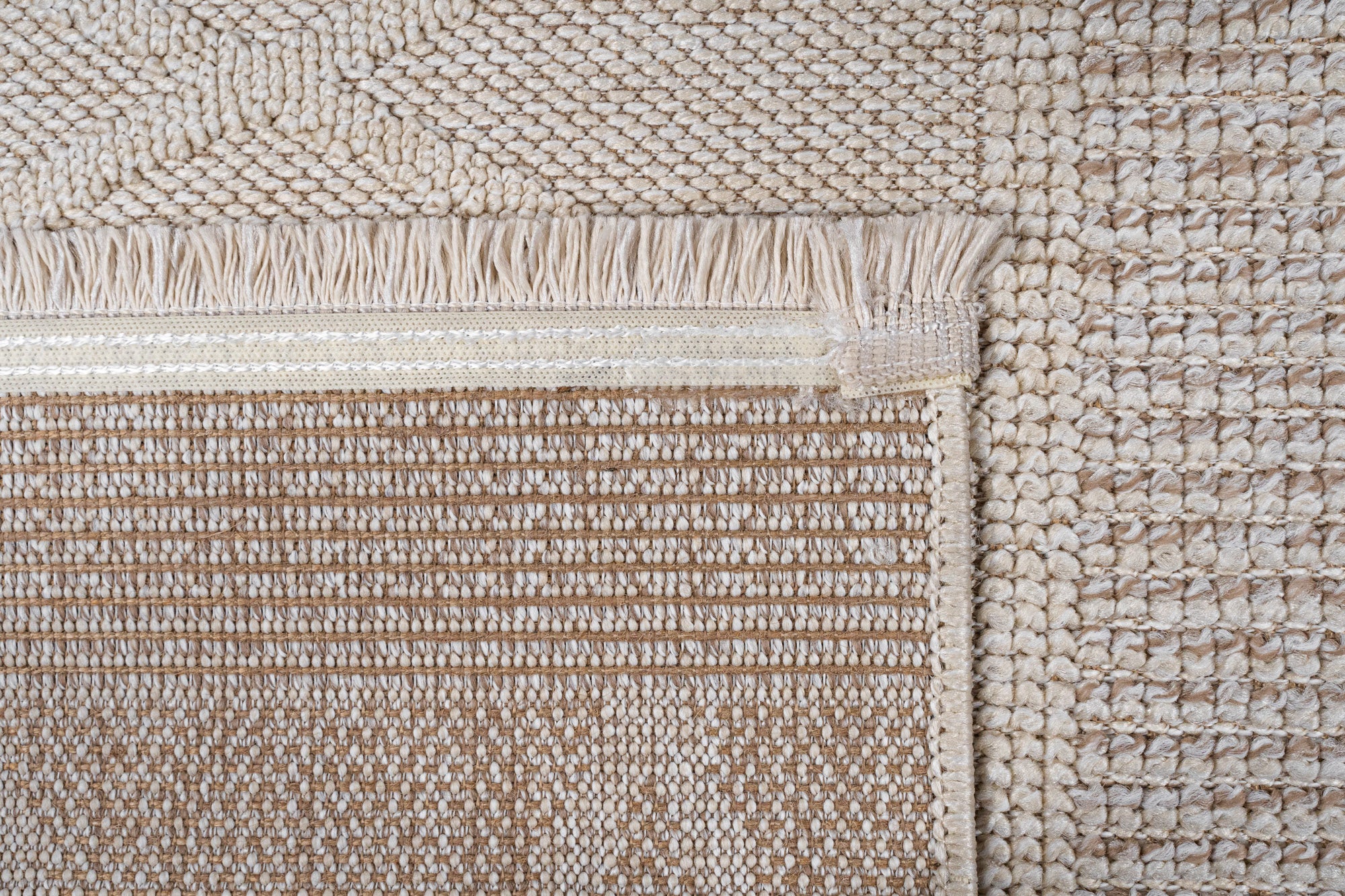 Nepal 422 Krem Bej Modern Sisal Kesme Halı