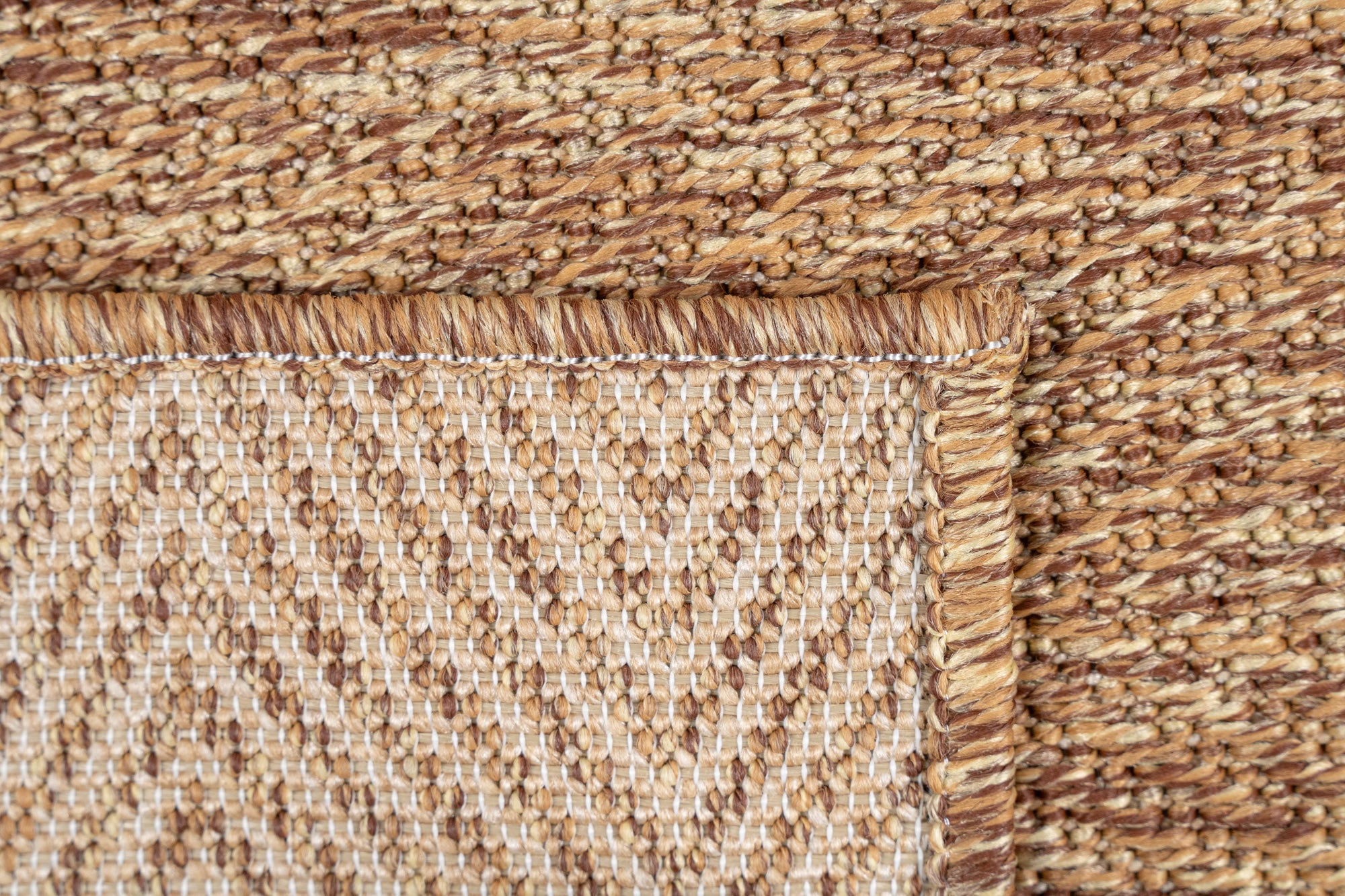 Santorini 111 Kahve Hasır Görünümlü Sisal Kesme Halı