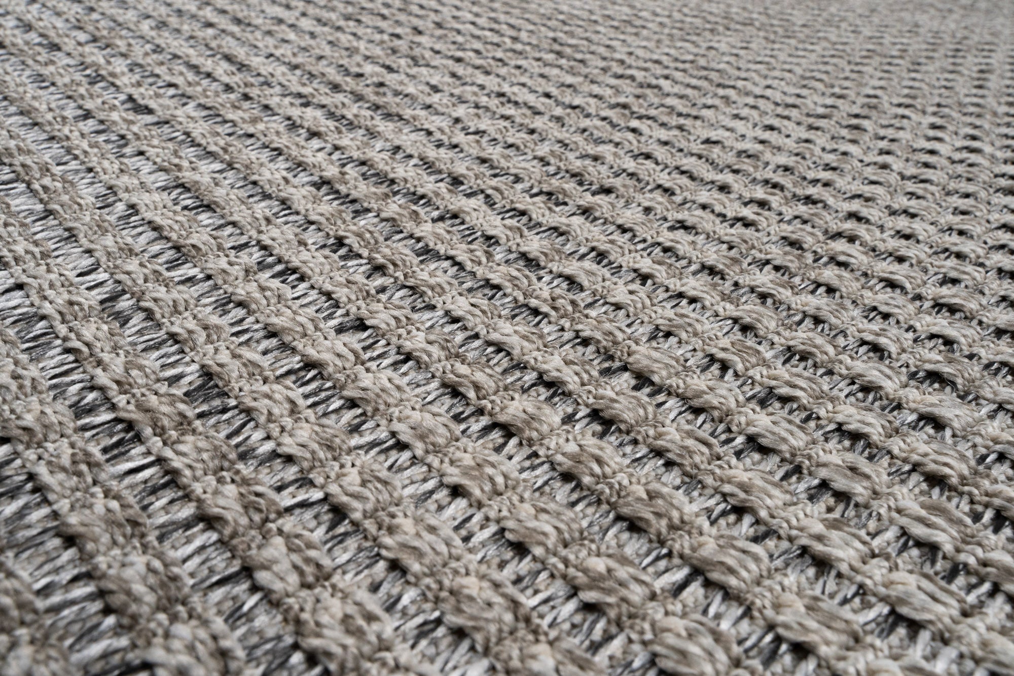 Santorini 112 Gri Minimalist Sisal Kesme Halı