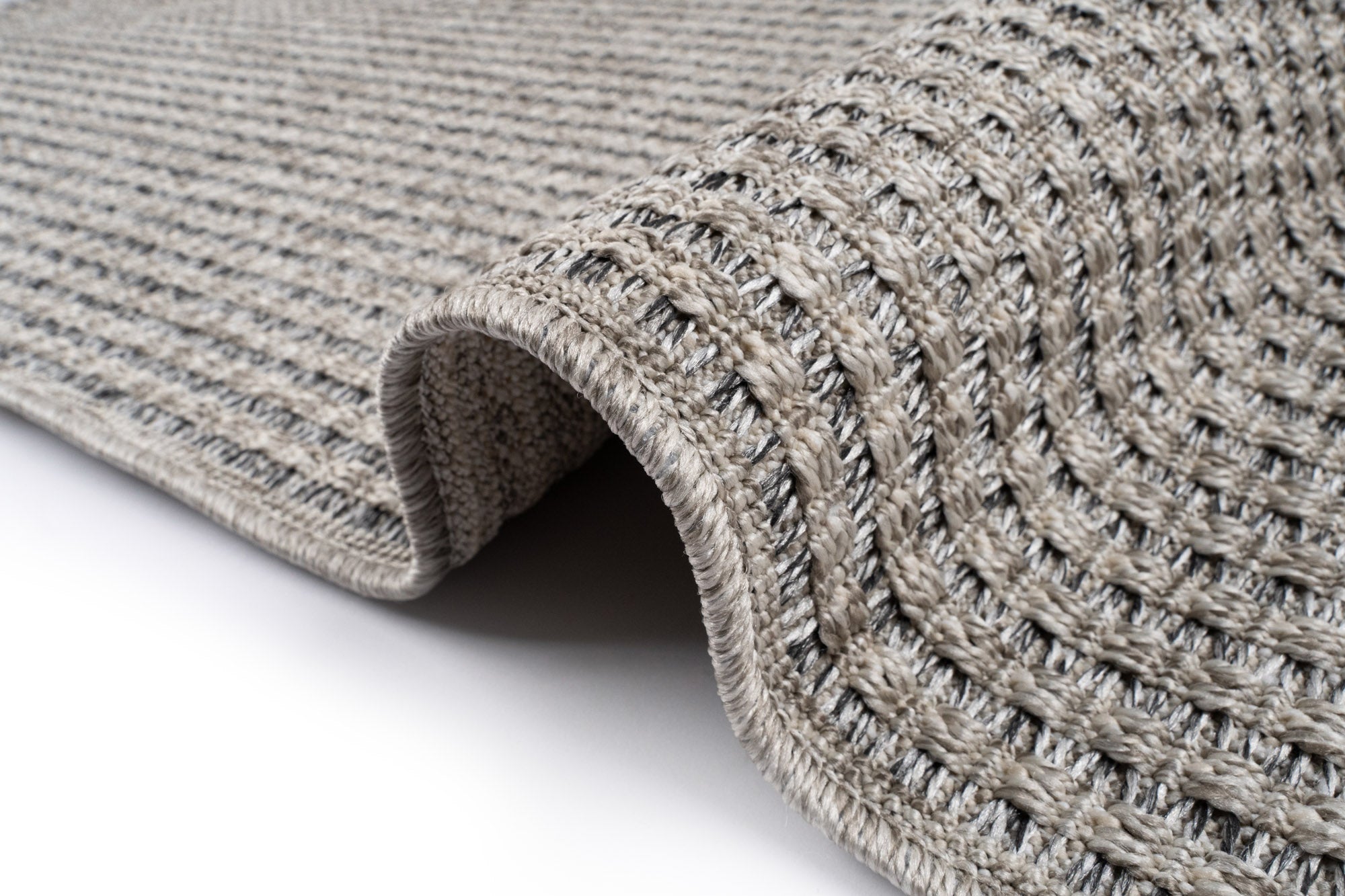 Santorini 112 Gri Minimalist Sisal Kesme Halı