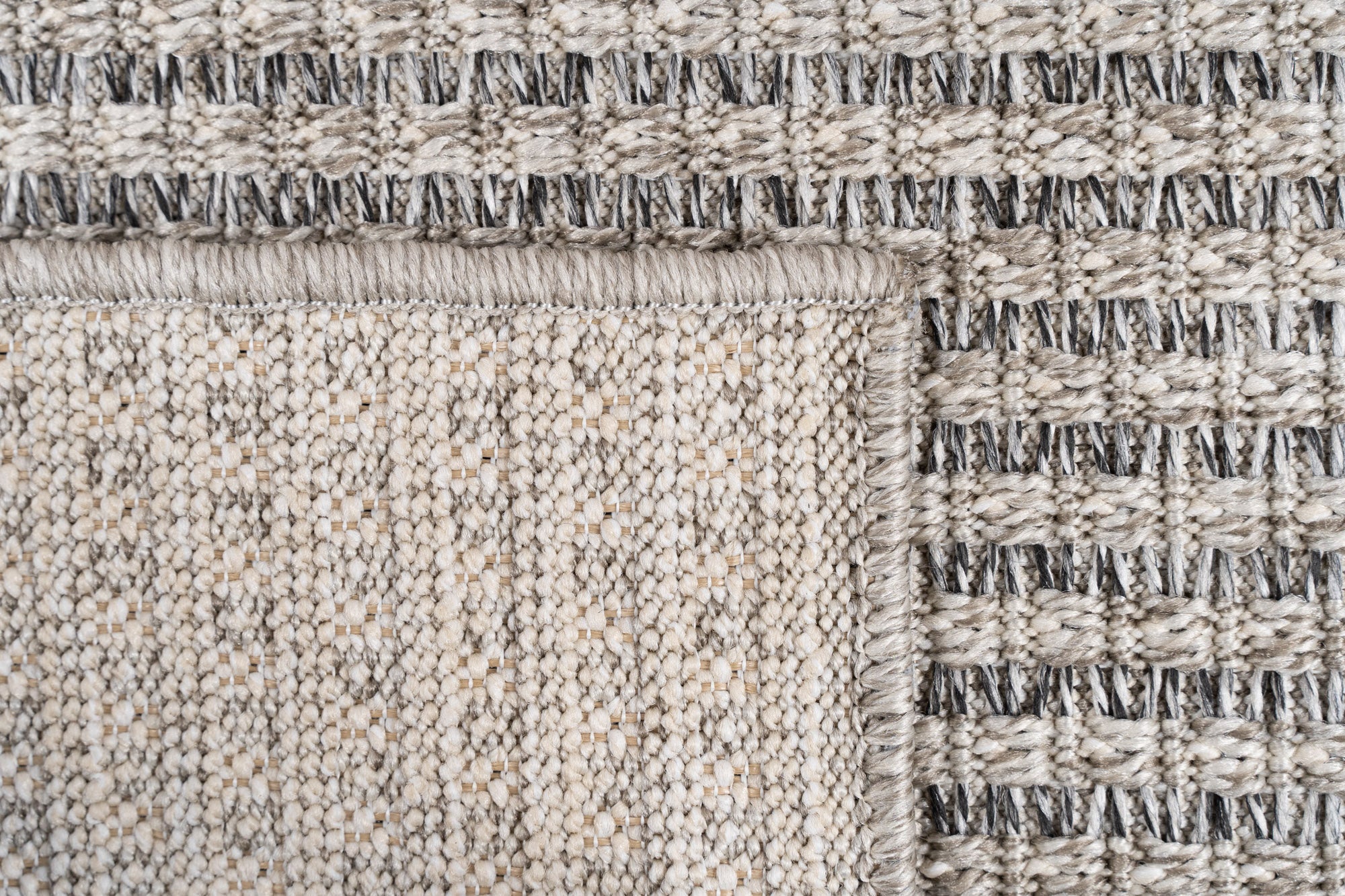 Santorini 112 Gri Minimalist Sisal Kesme Halı