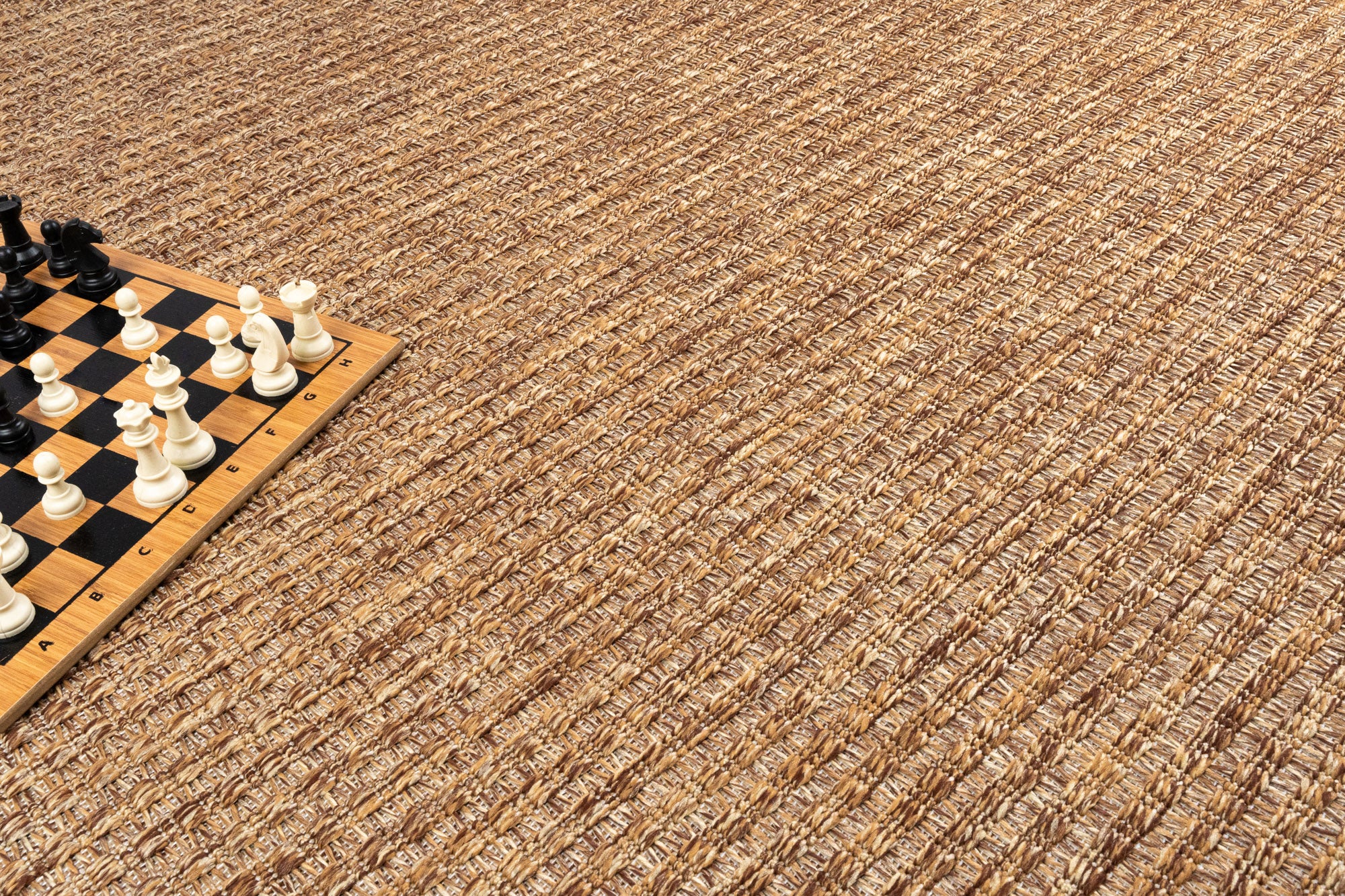 Santorini 112 Kahve Hasır Görünümlü Sisal Kesme Halı