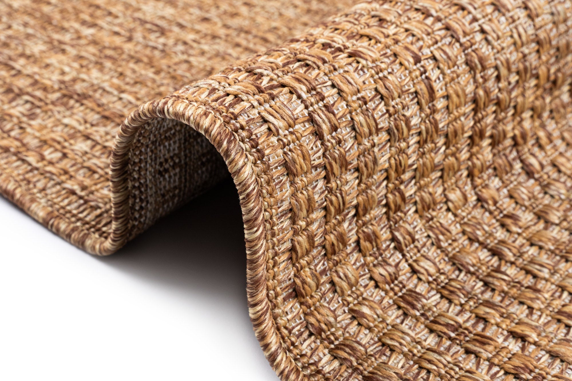 Santorini 112 Kahve Hasır Görünümlü Sisal Kesme Halı