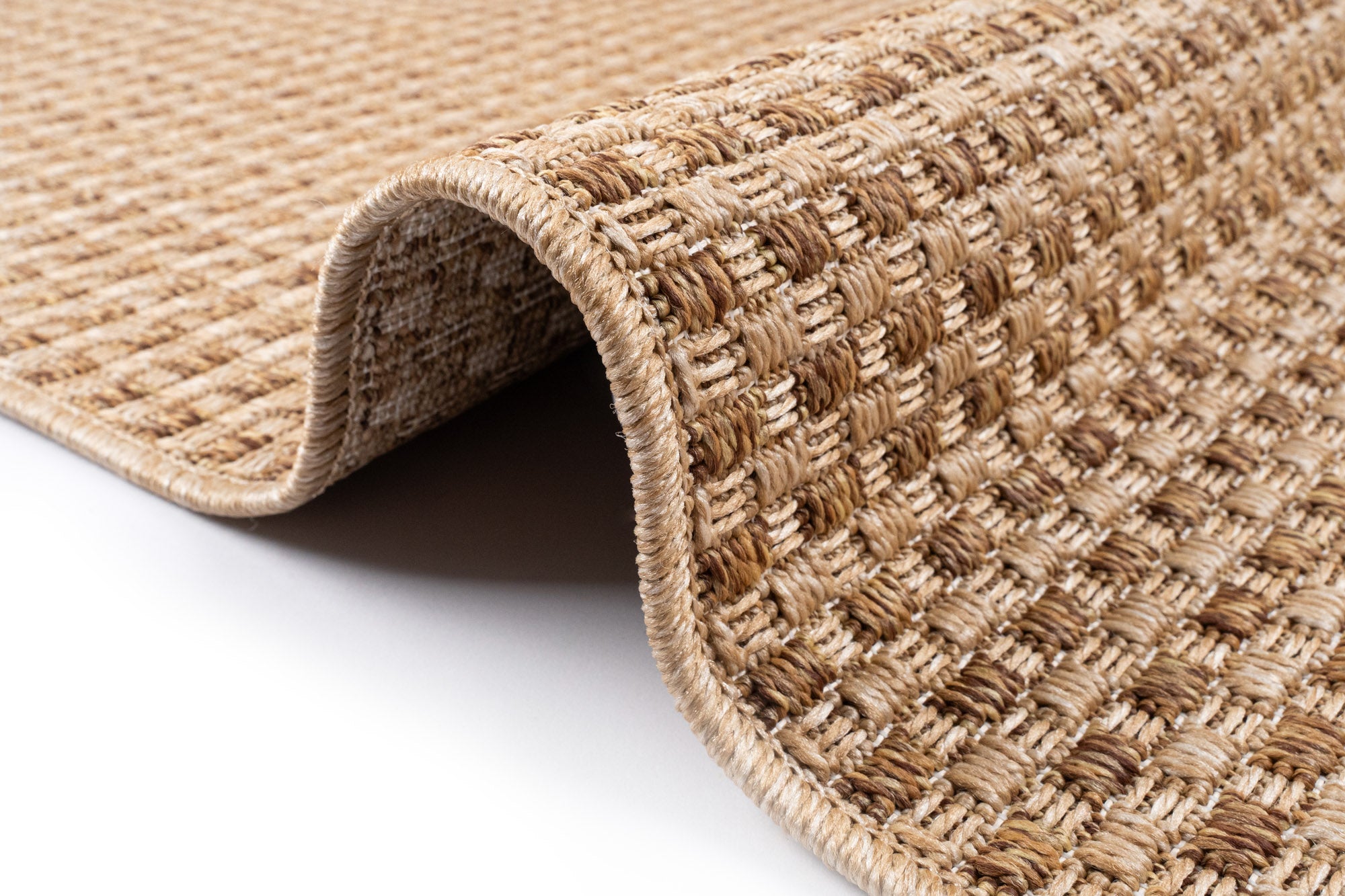 Santorini 113 Kahve Hasır Görünümlü Sisal Kesme Halı