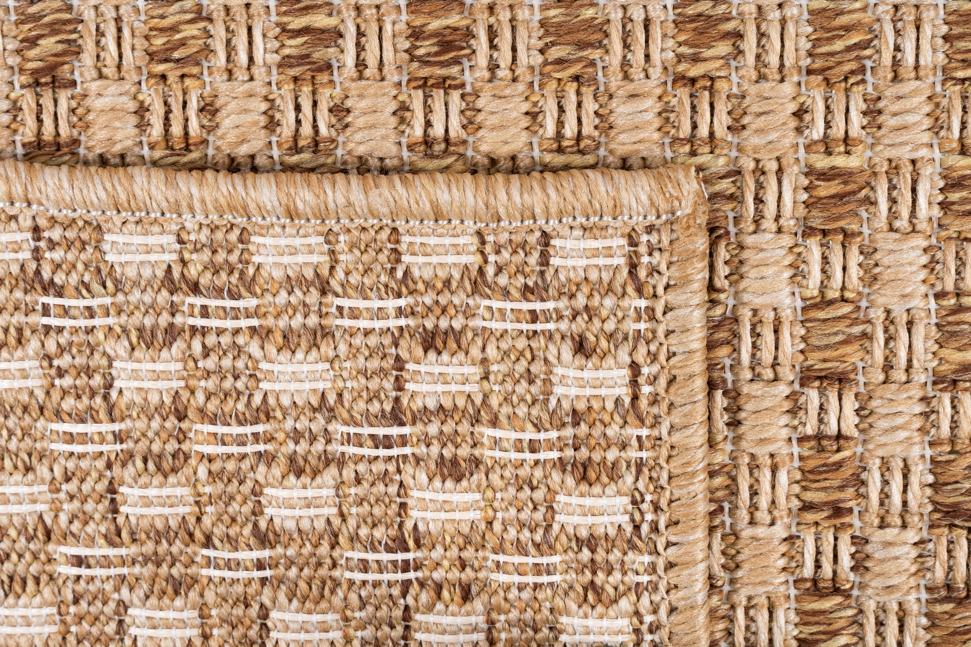 Santorini 113 Kahve Hasır Görünümlü Sisal Kesme Halı