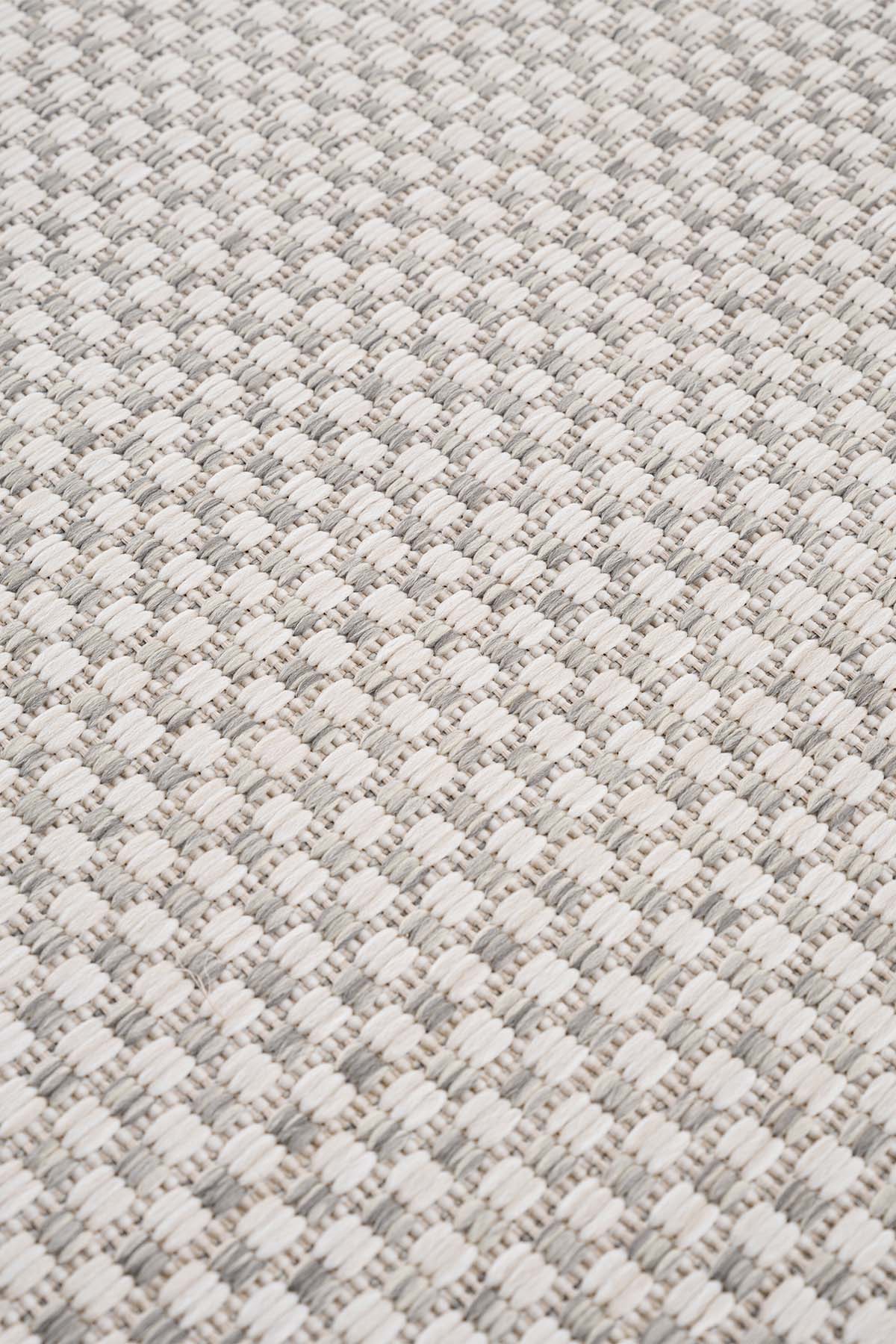 Santorini 121 Ekru Antrasit Hasır Görünümlü Sisal Halı