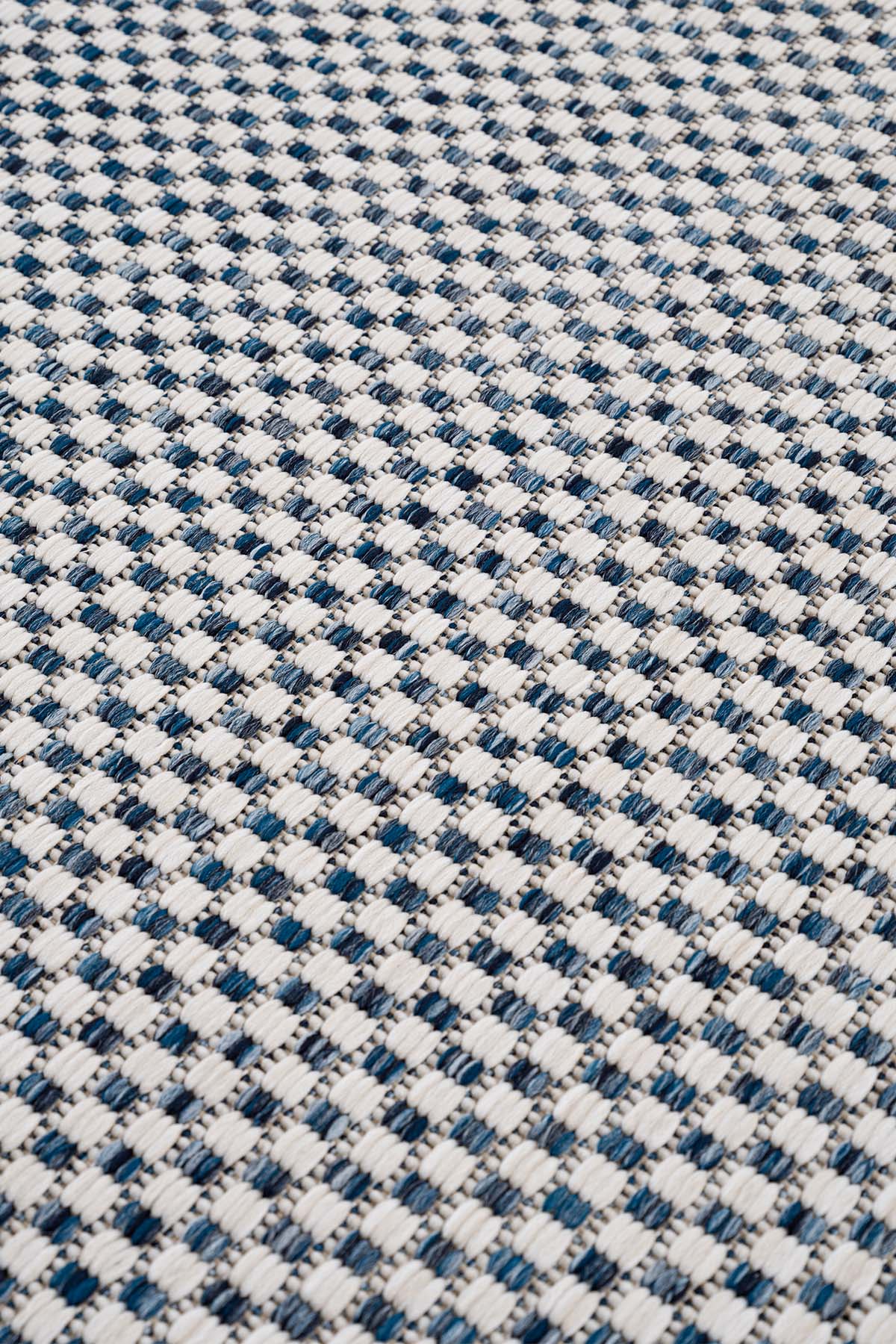 Santorini 121 Ekru Lacivert Hasır Görünümlü Sisal Halı