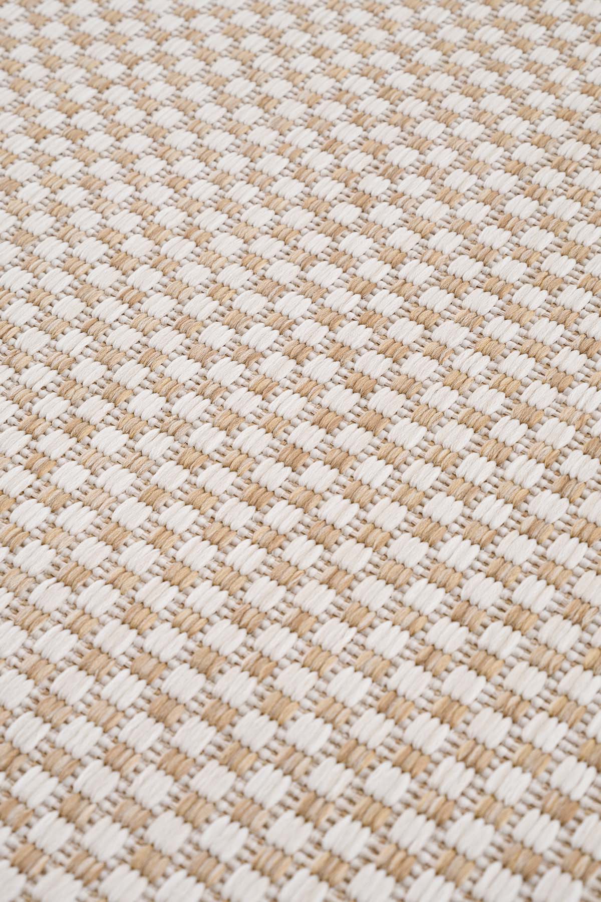 Santorini 121 Ekru Kahve Hasır Görünümlü Sisal Halı