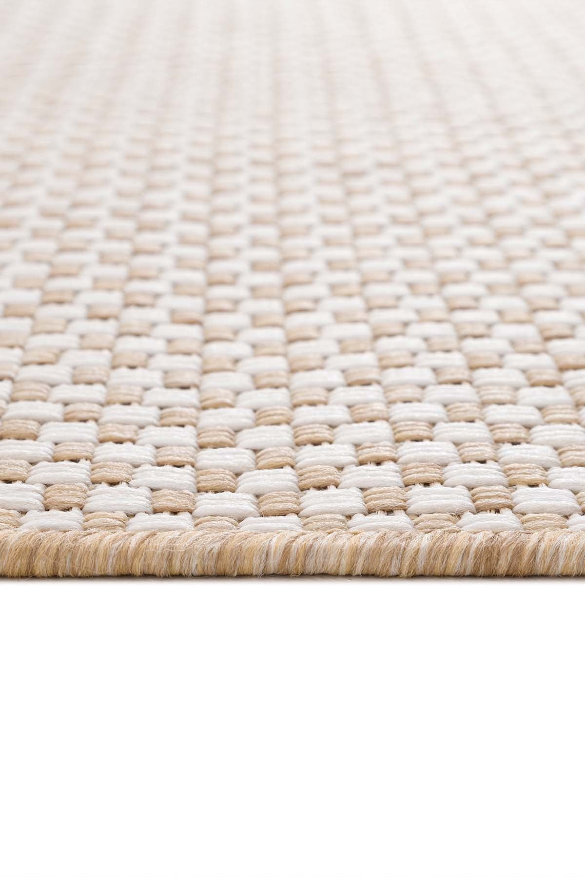 Santorini 121 Ekru Kahve Hasır Görünümlü Sisal Halı