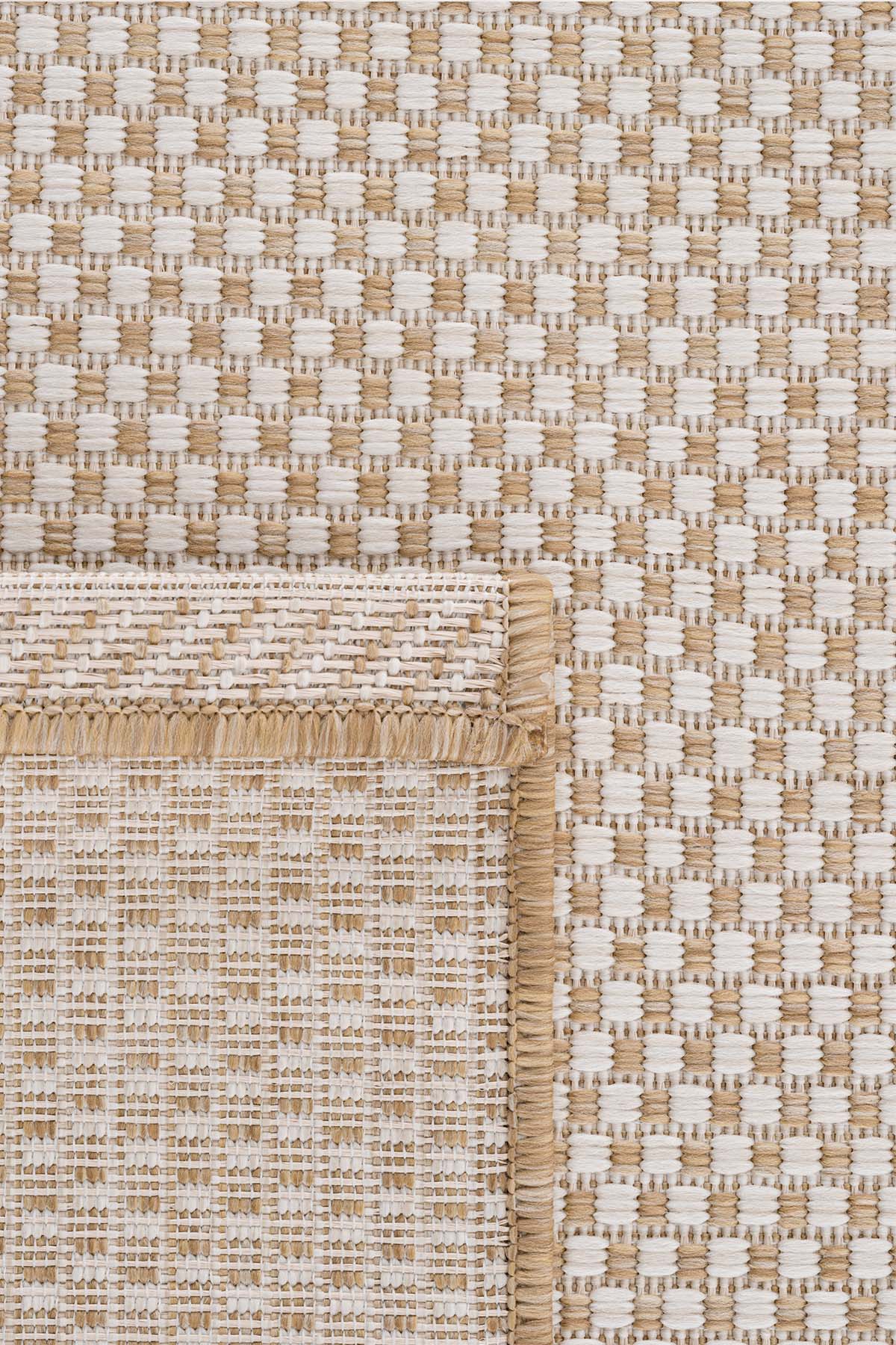 Santorini 121 Ekru Kahve Hasır Görünümlü Sisal Halı