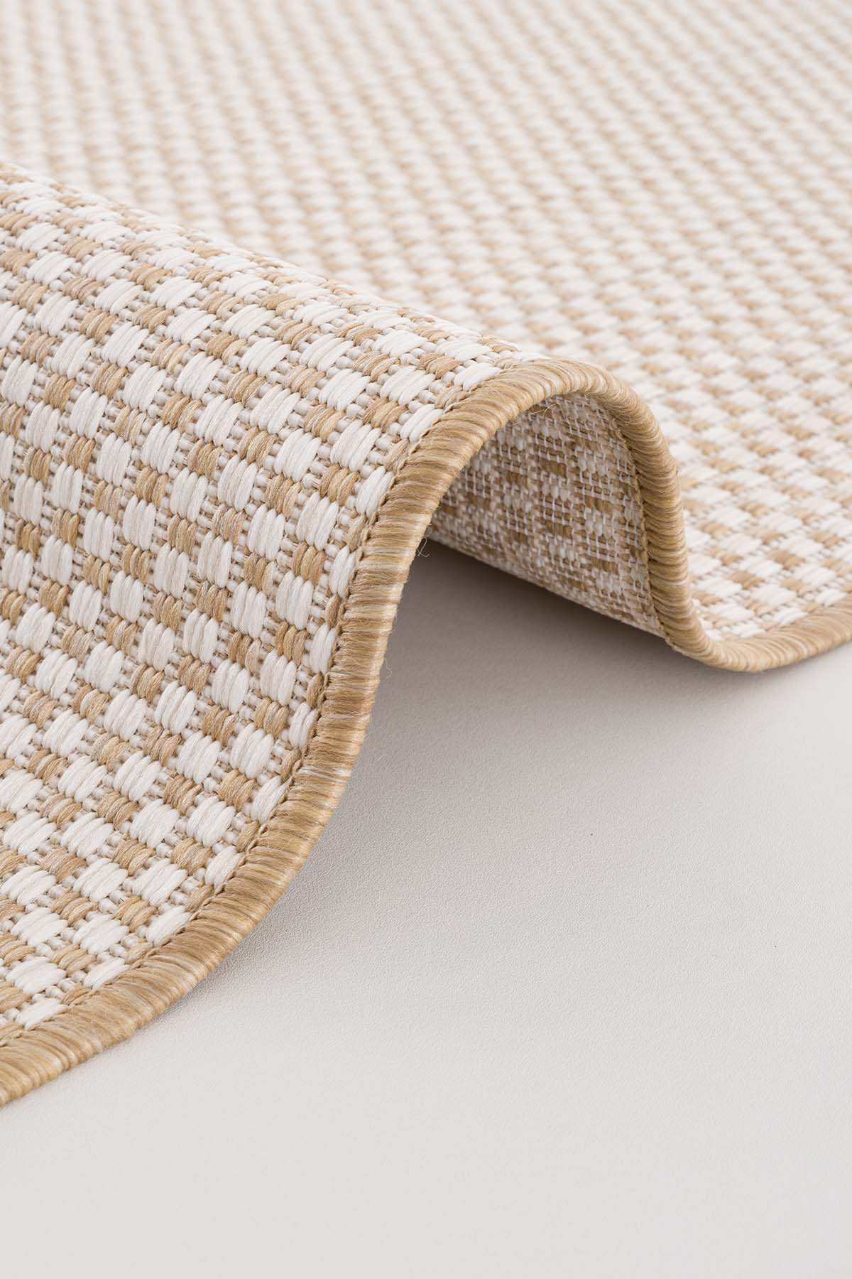 Santorini 121 Ekru Kahve Hasır Görünümlü Sisal Halı