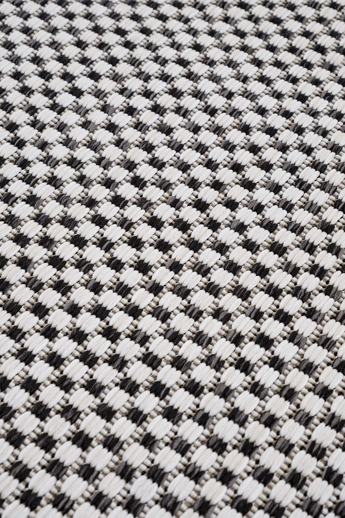 Santorini 121 Ekru siyah Hasır Görünümlü Sisal Halı