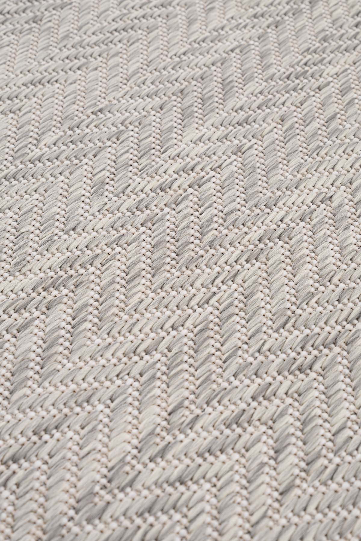 Santorini 122 Ekru Antraist Hasır Görünümlü Sisal Halı